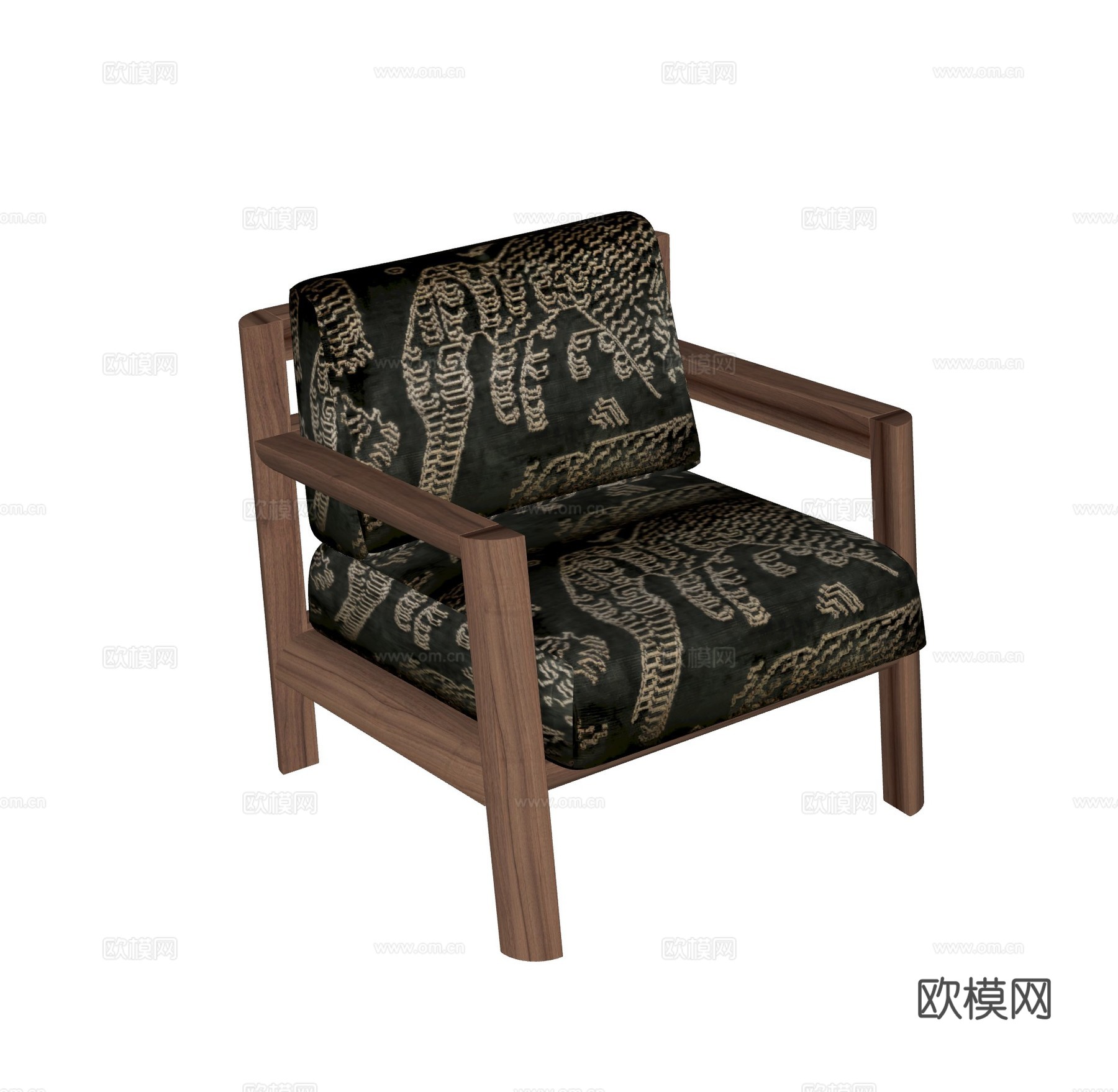 Arbore 中古风休闲椅 复古休闲椅 扶手椅  布艺休闲椅su模型