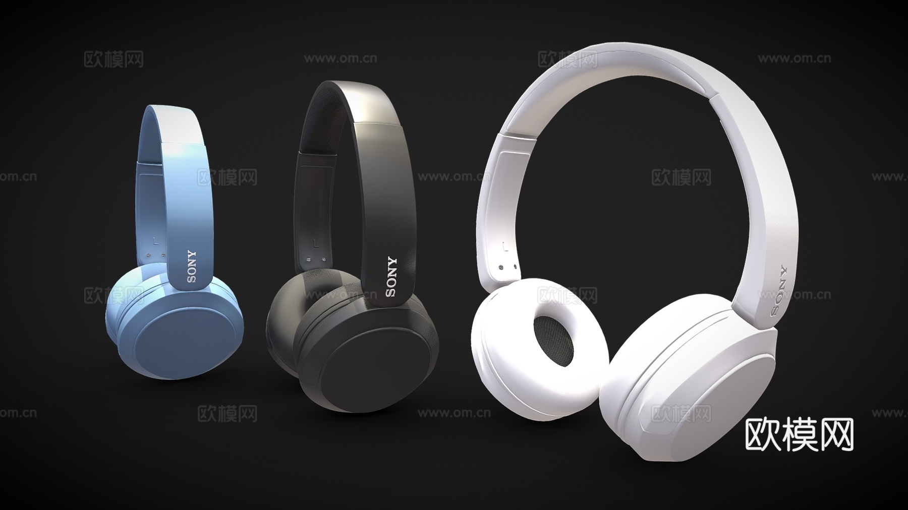 现代耳机 耳麦 音响3d模型