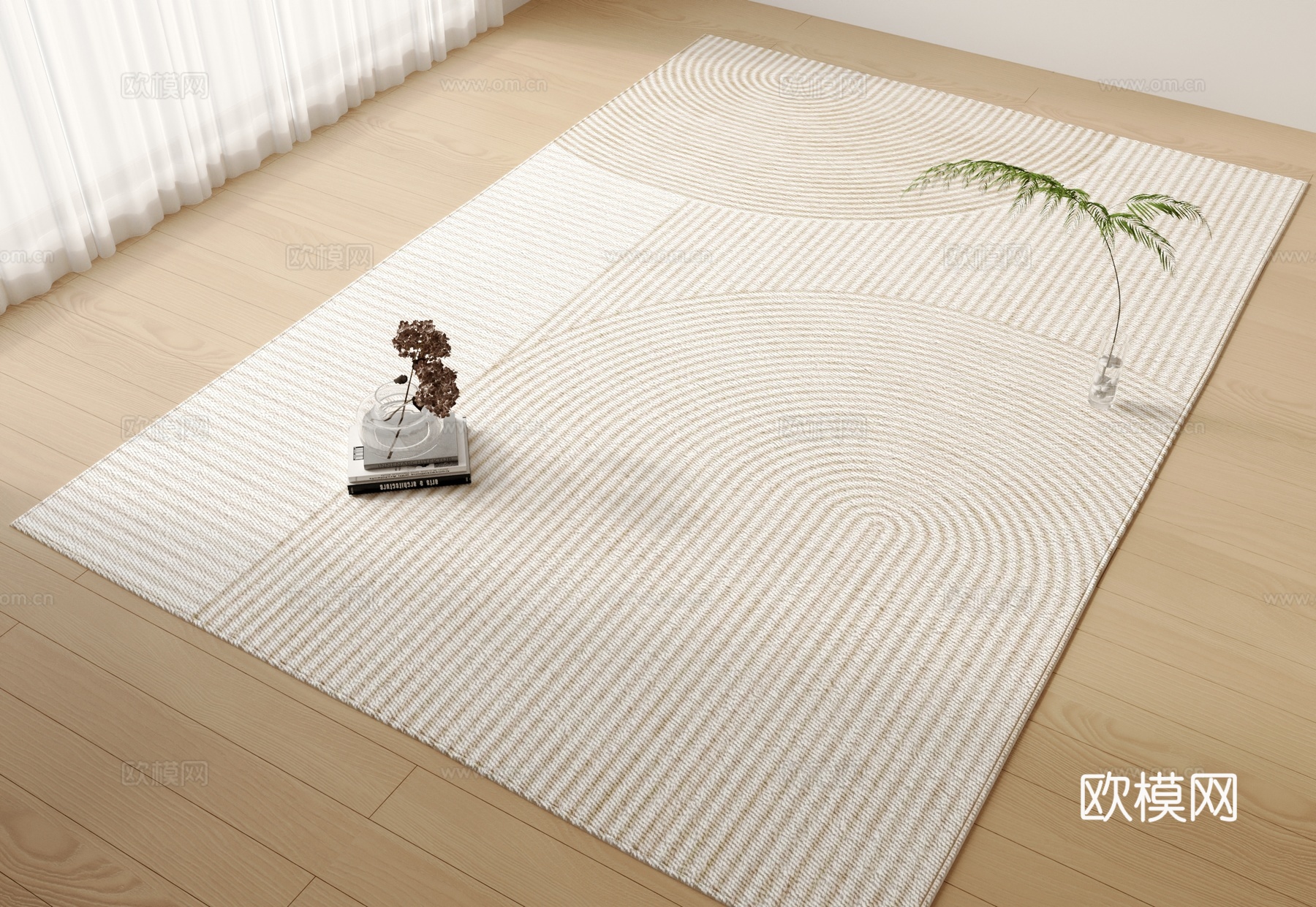 现代奶油通用地毯3d模型