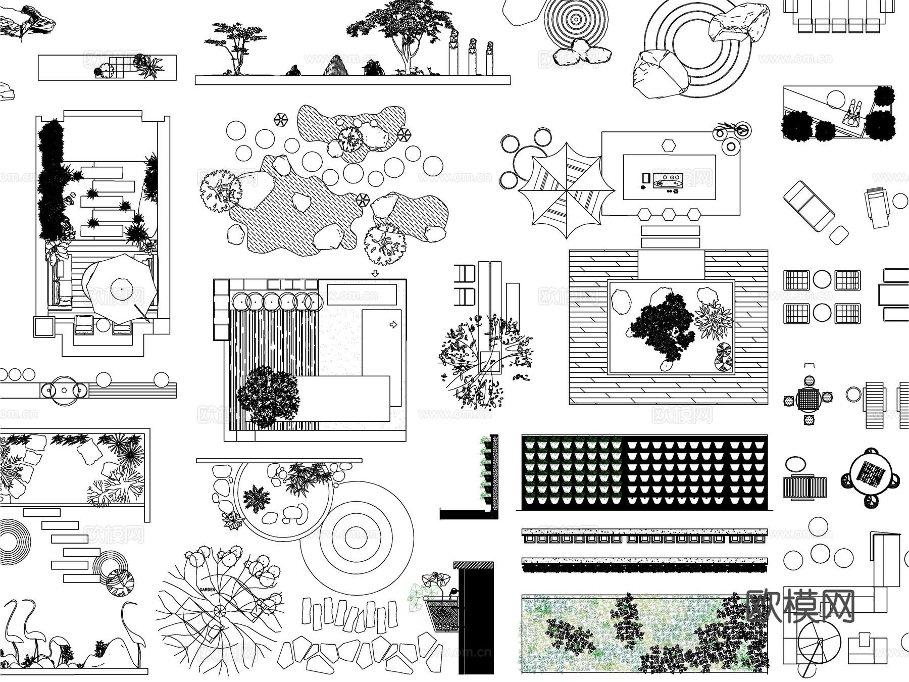 2025最新超全庭院花园景观小品CAD图库cad施工图