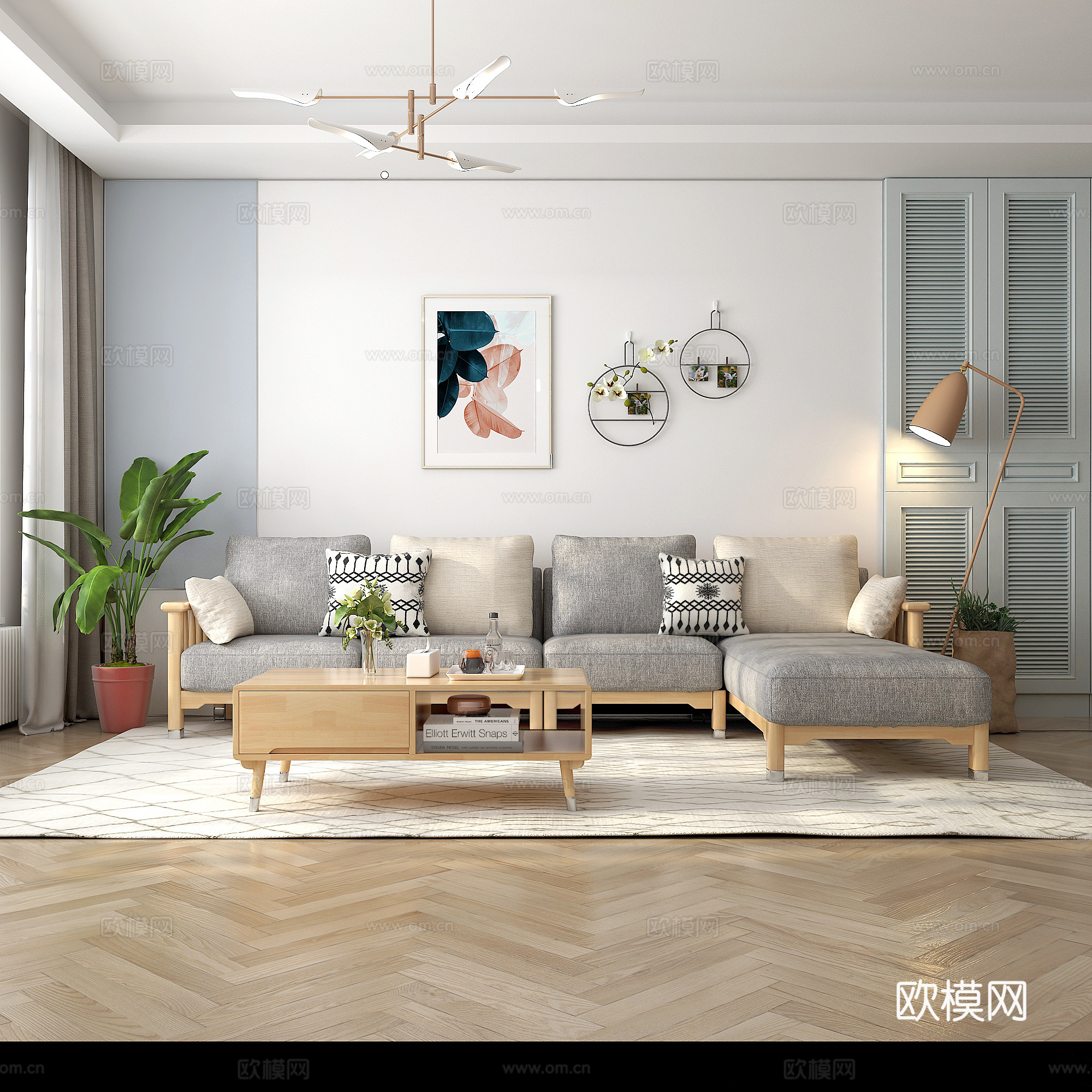 北欧客厅沙发3d模型