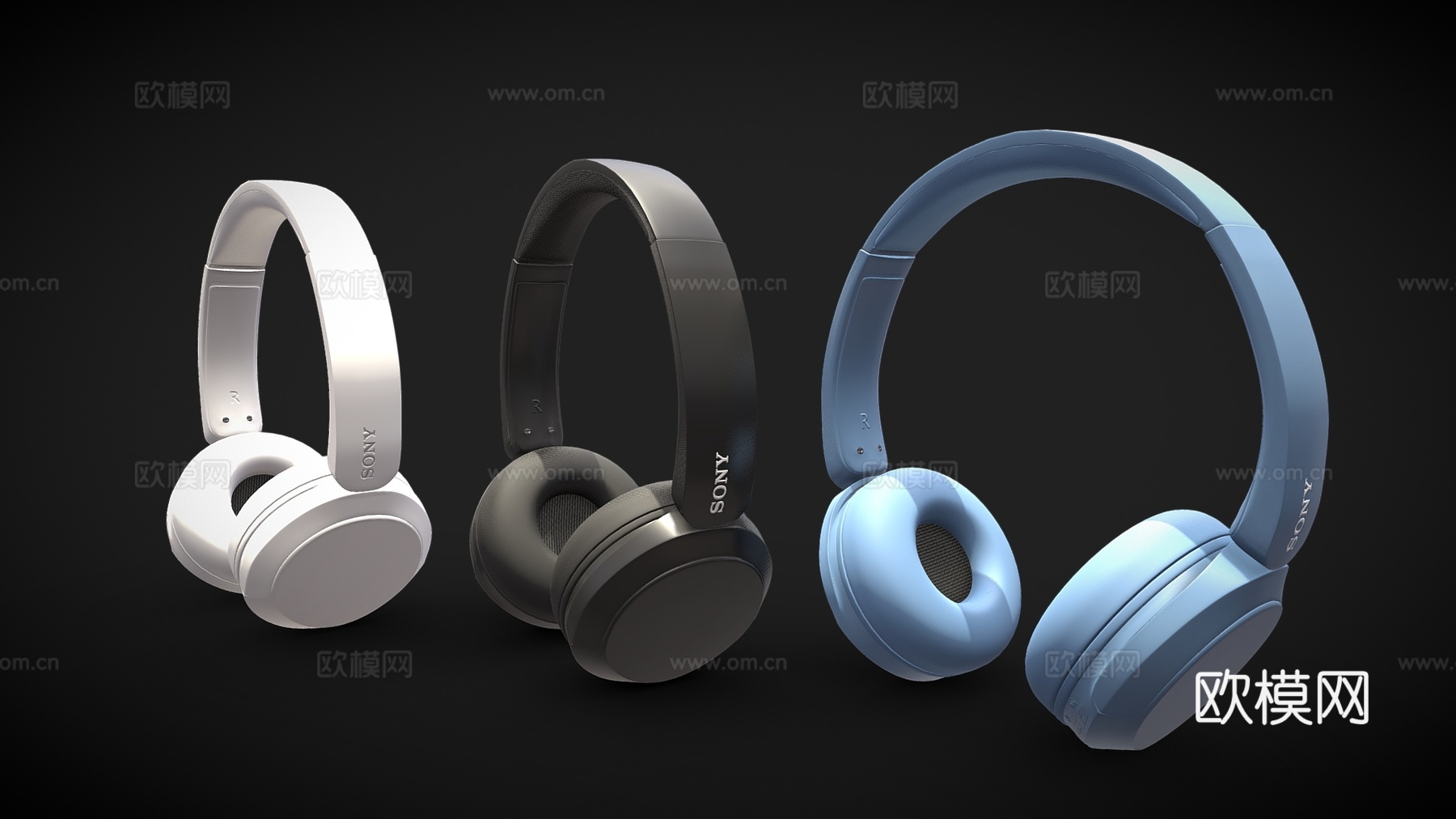 现代耳机 耳麦 音响3d模型