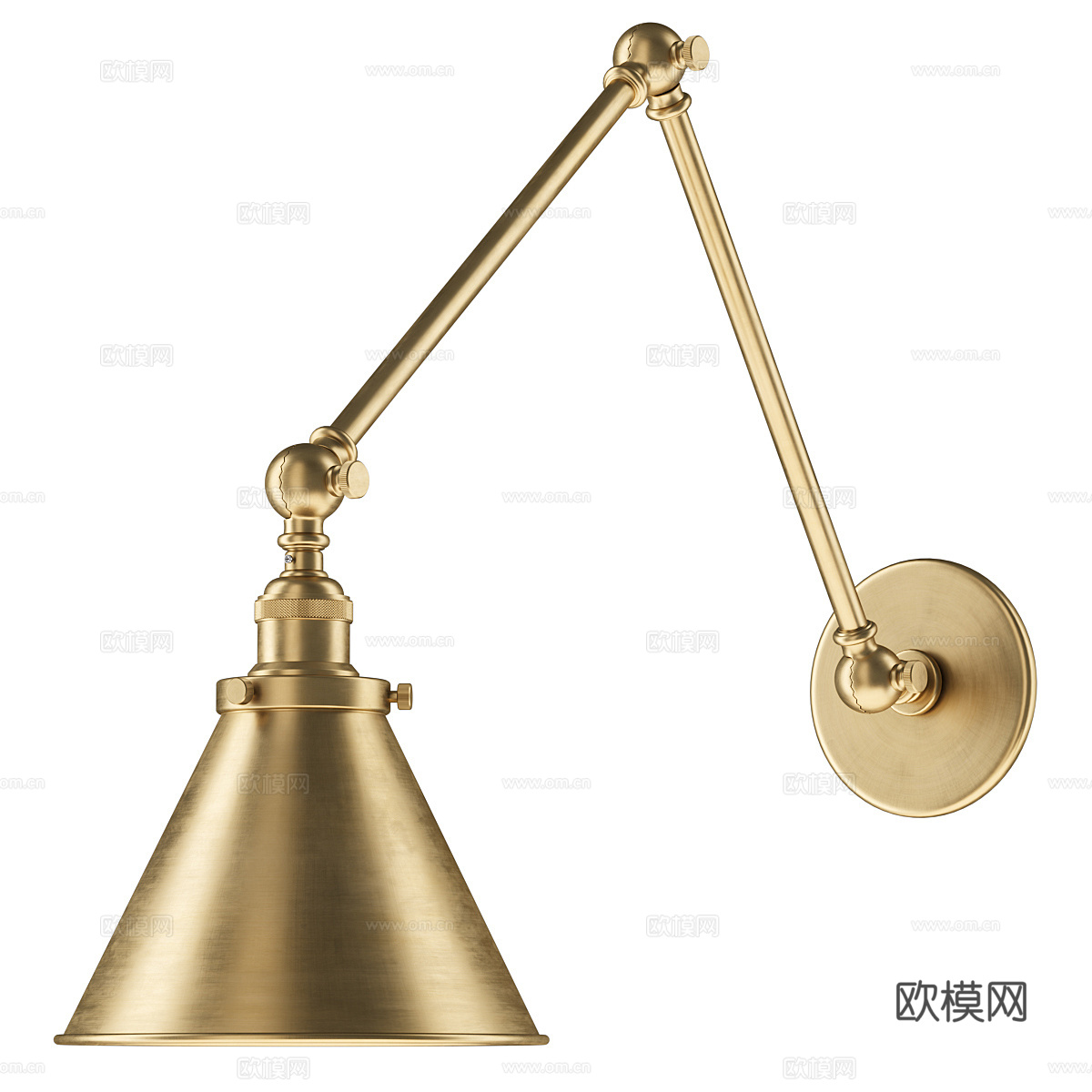 现代意式轻奢长条金属壁灯3d模型