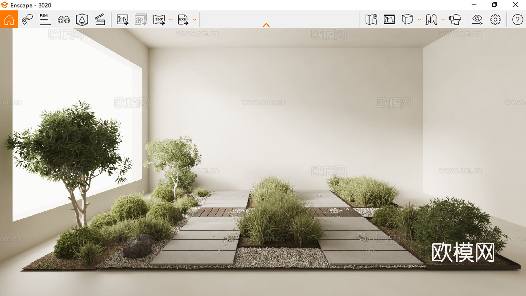 现代园林景观 花园 植物 露台su模型