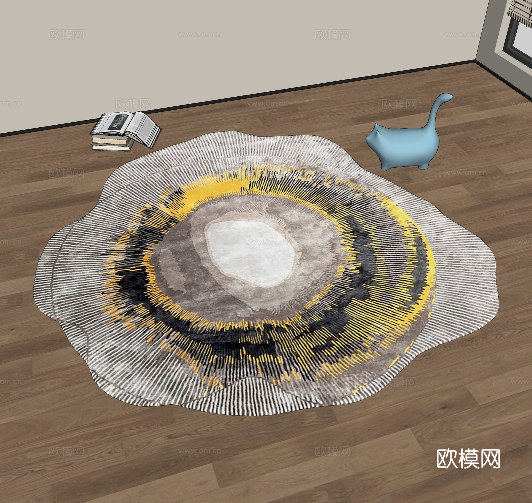 现代地毯 轻奢地毯 异形地毯 不规则地毯su模型