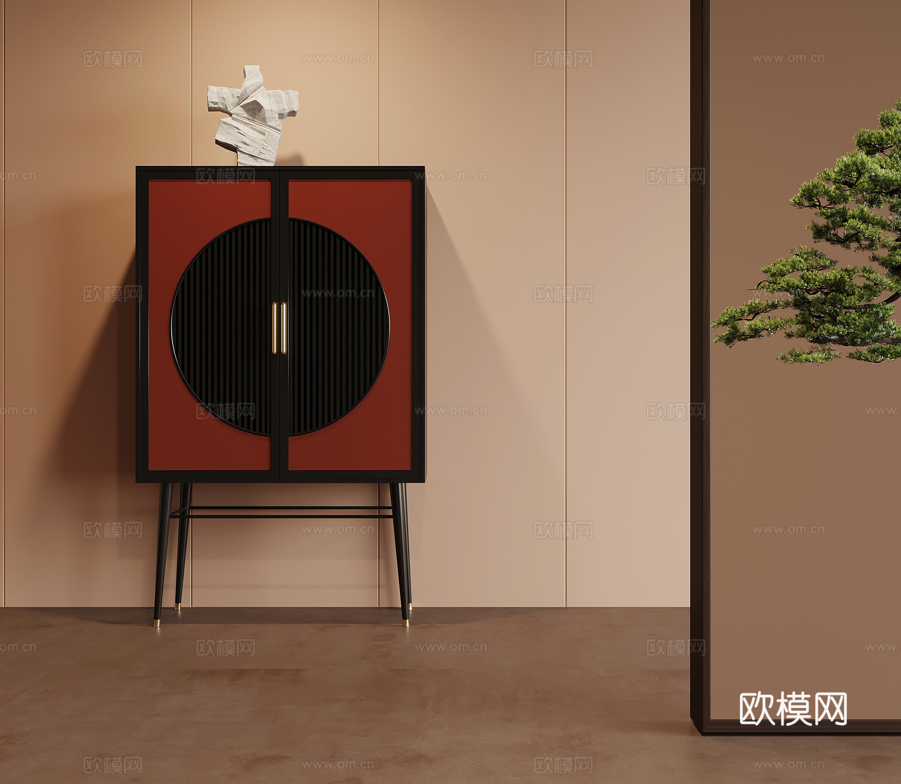 15书柜 新中式书柜 书架 装饰柜3d模型