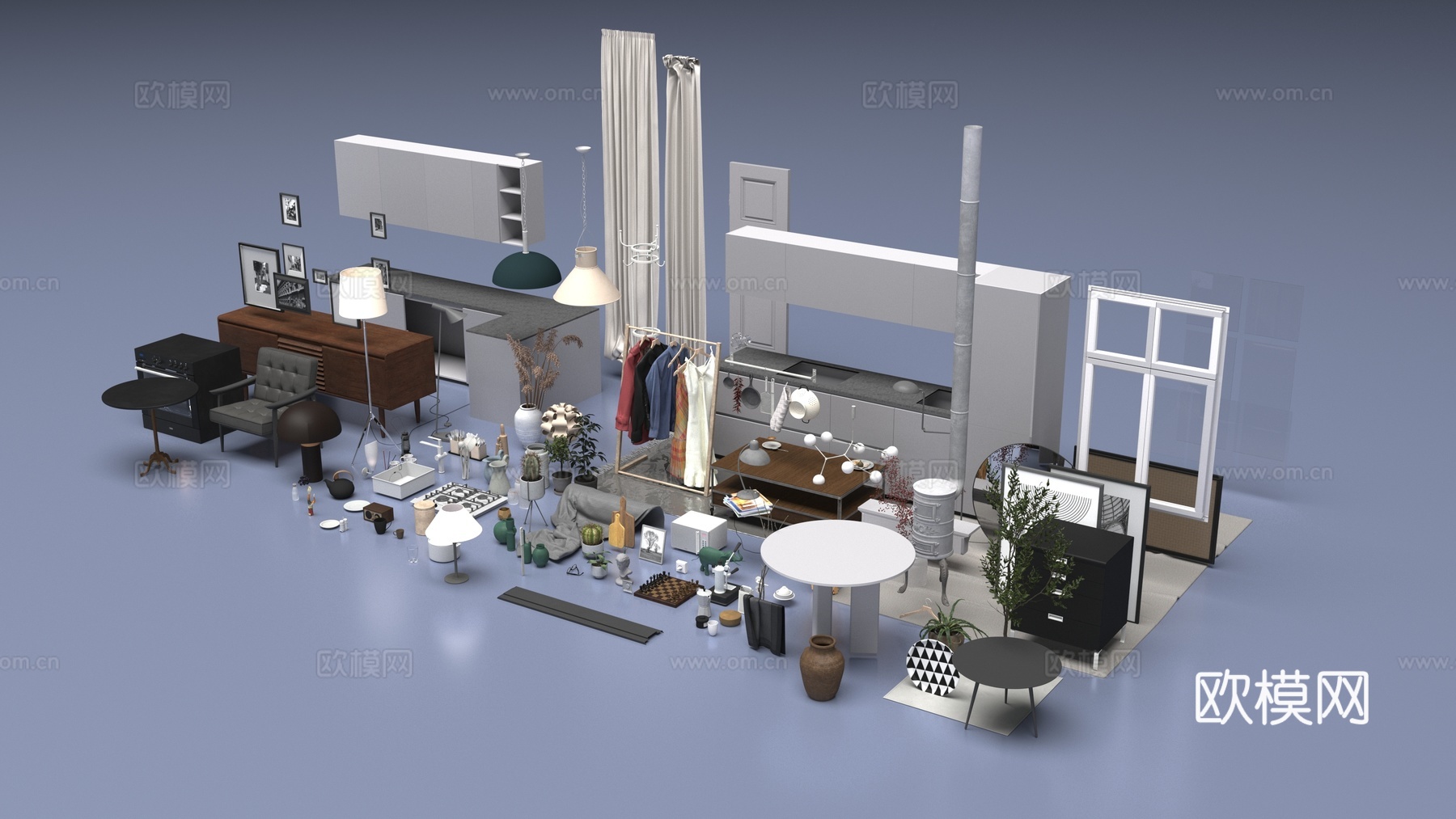 室内家具装饰品3d模型