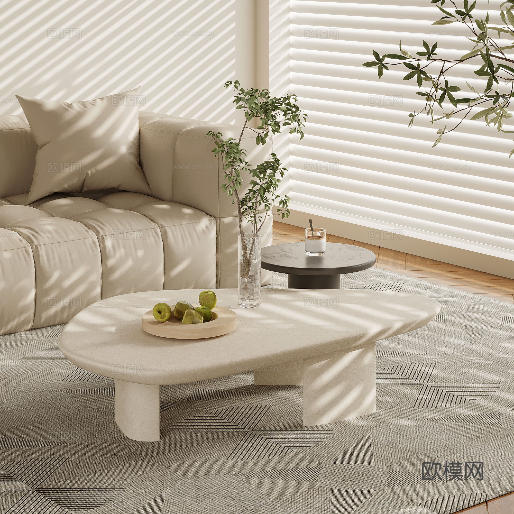 20茶几 现代奶油风茶几 组合茶几 异形茶几3d模型