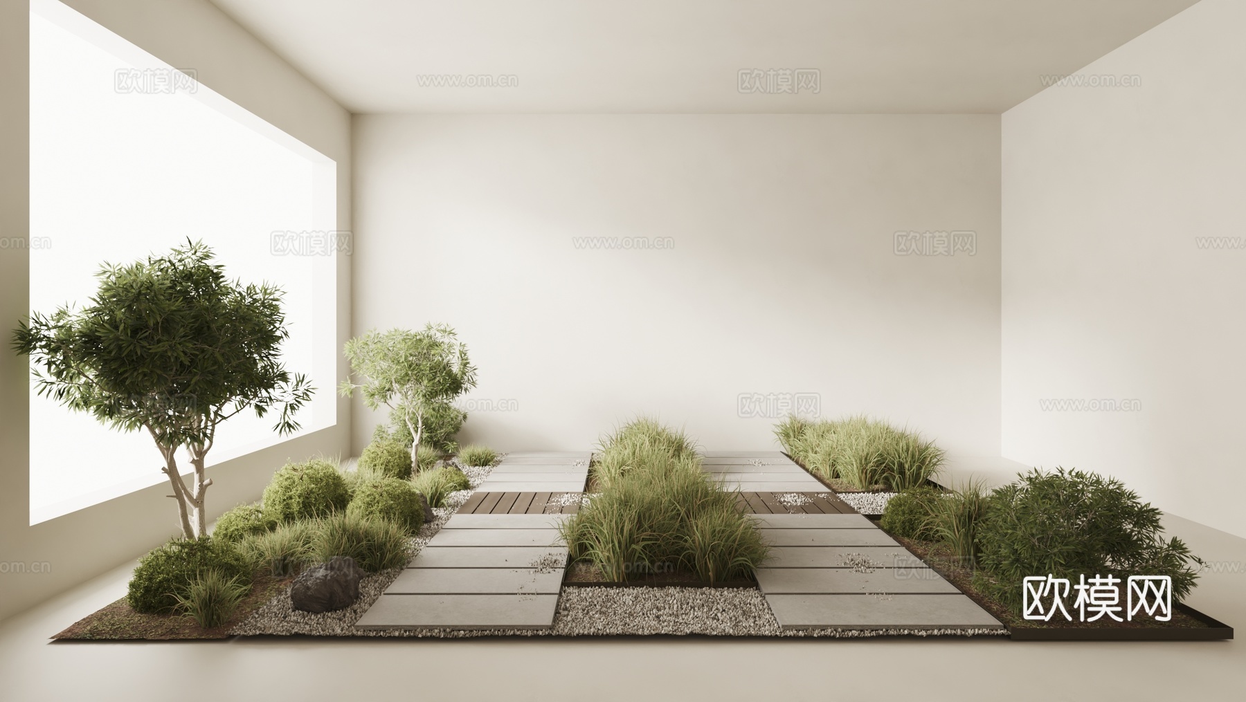现代园林景观 花园 植物 露台3d模型