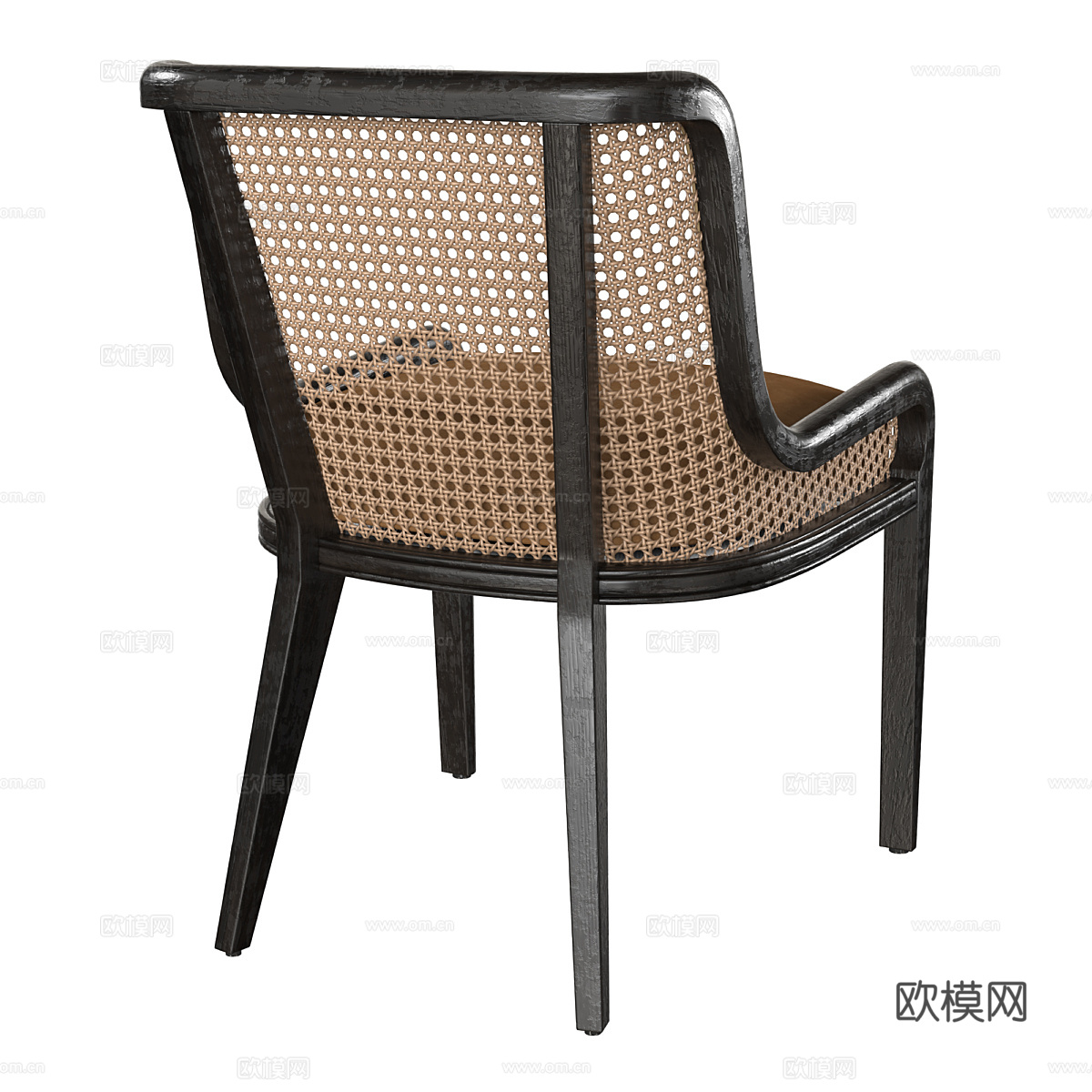 新中式中古风藤椅3d模型