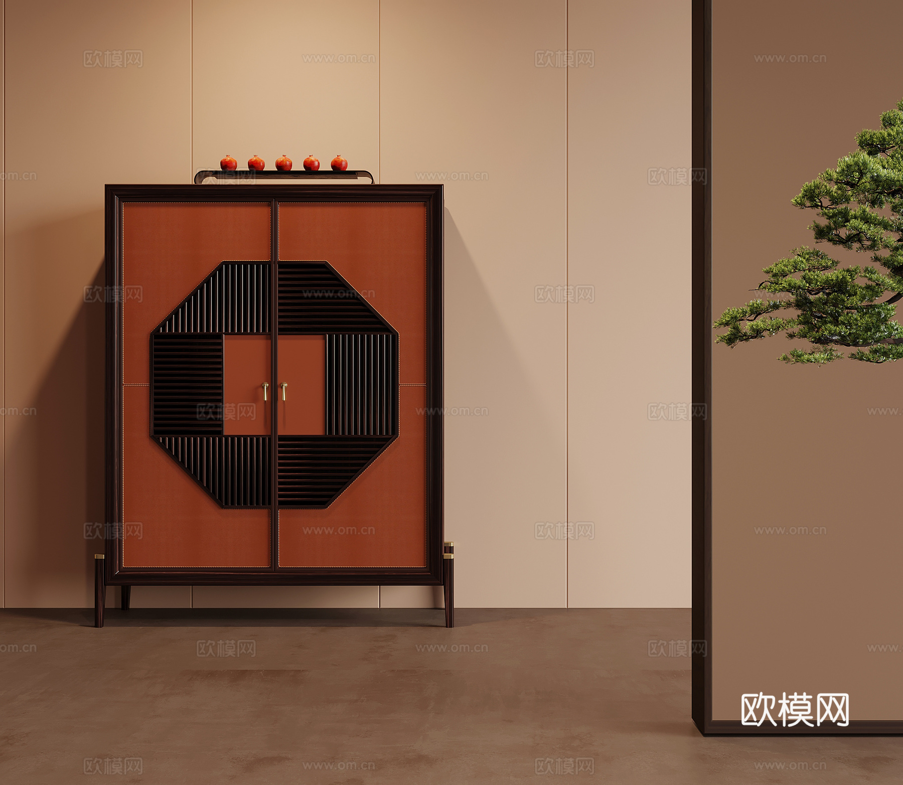 14书柜 新中式书柜 书架 装饰柜3d模型