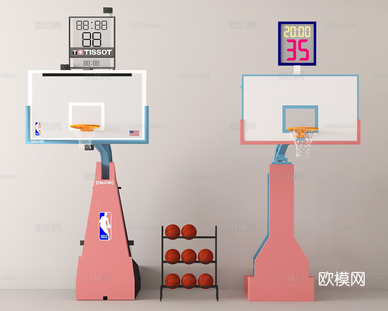 儿童篮球架 室内篮球装备 迷你篮球框 篮球训练器材 运动空间3d模型