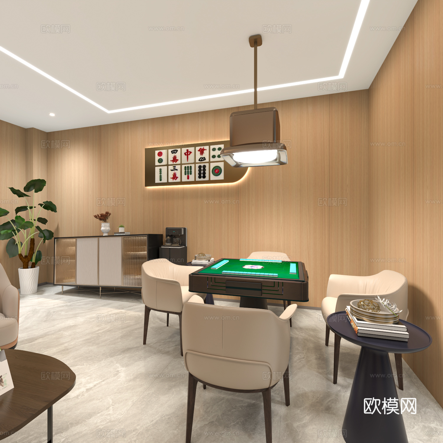 现代棋牌室 娱乐室3d模型
