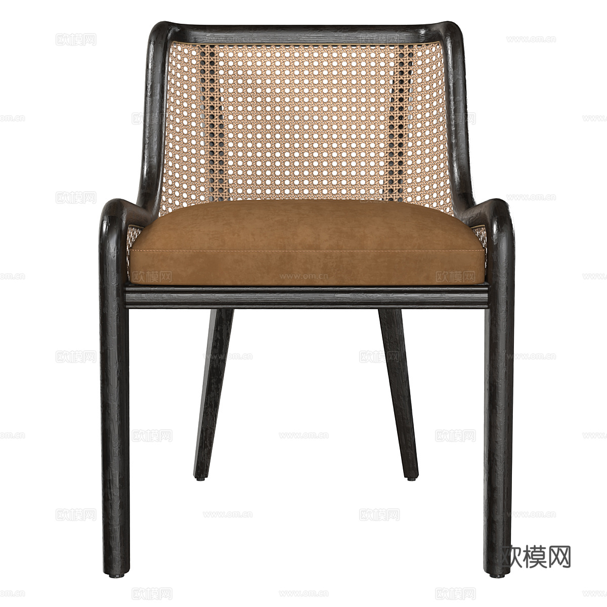 新中式中古风藤椅3d模型