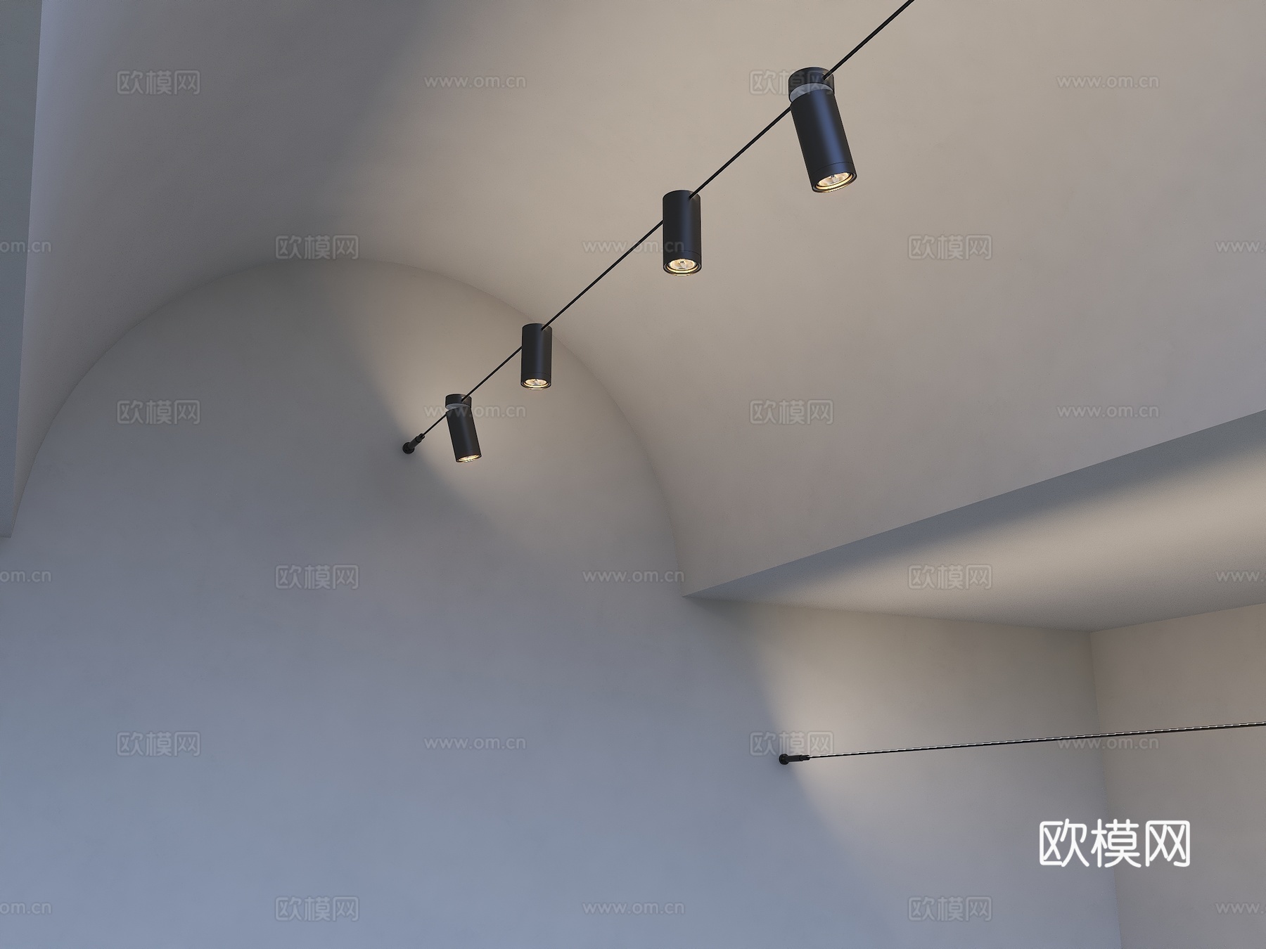 现代洗墙灯 射灯 天际线射灯组合 灯带 天际线灯 线型灯 钢3d模型