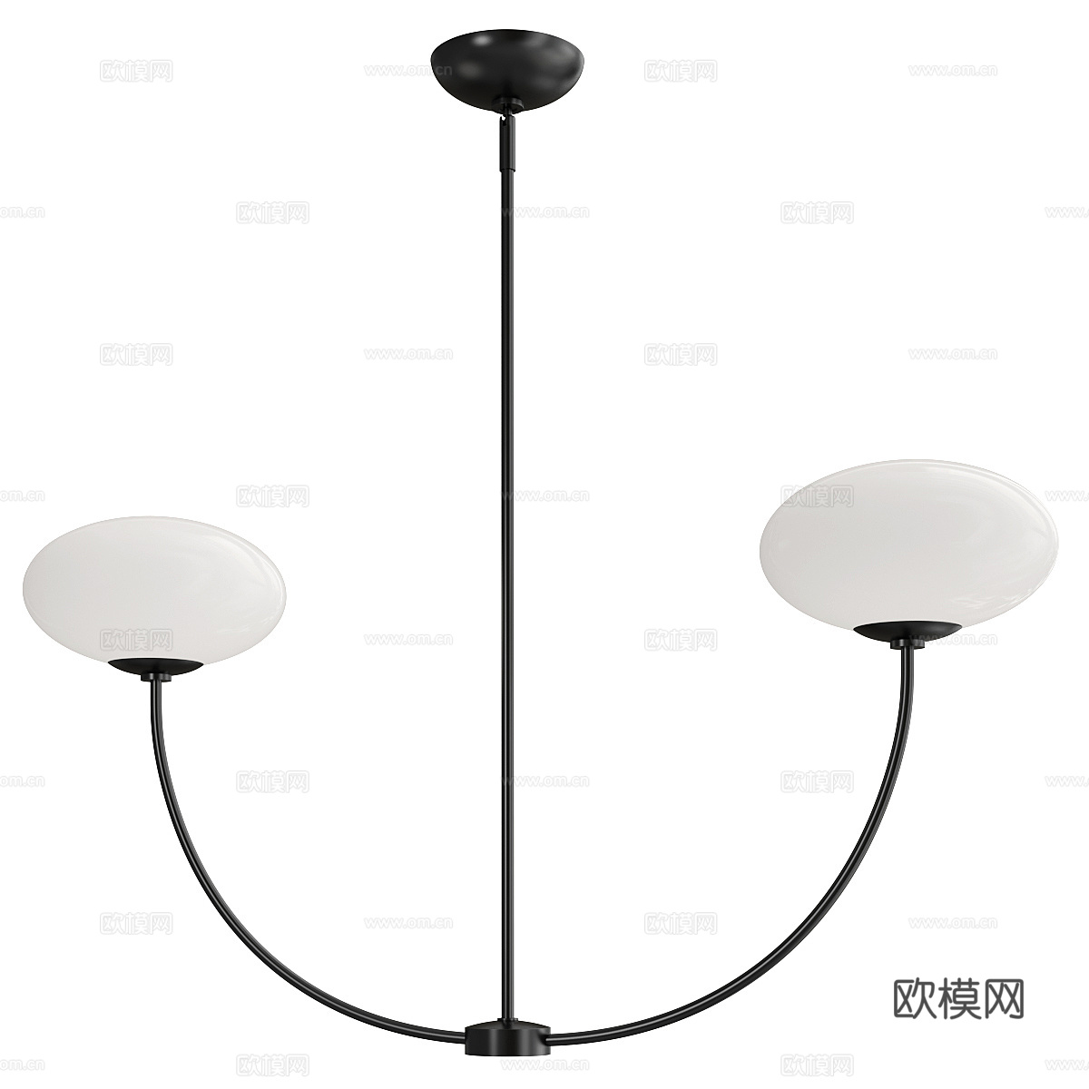 现代极简双头装饰吊灯3d模型