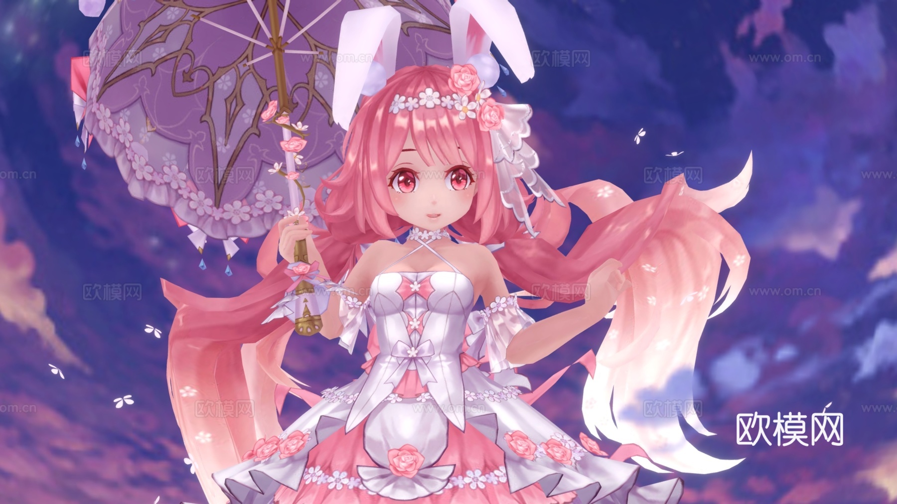 虚拟人物 二次元美少女 动漫少女 可爱女孩 美少女3d模型下载（渲染图2）