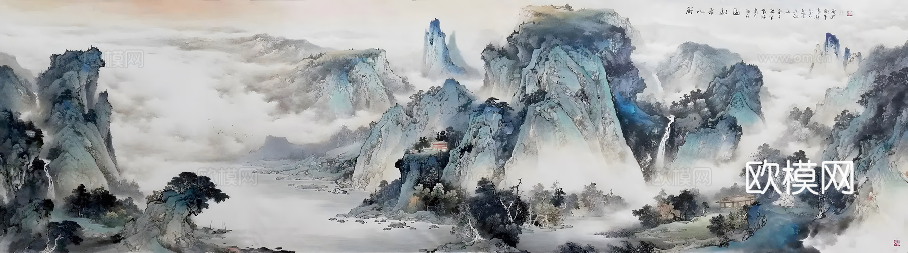 中式山水壁画