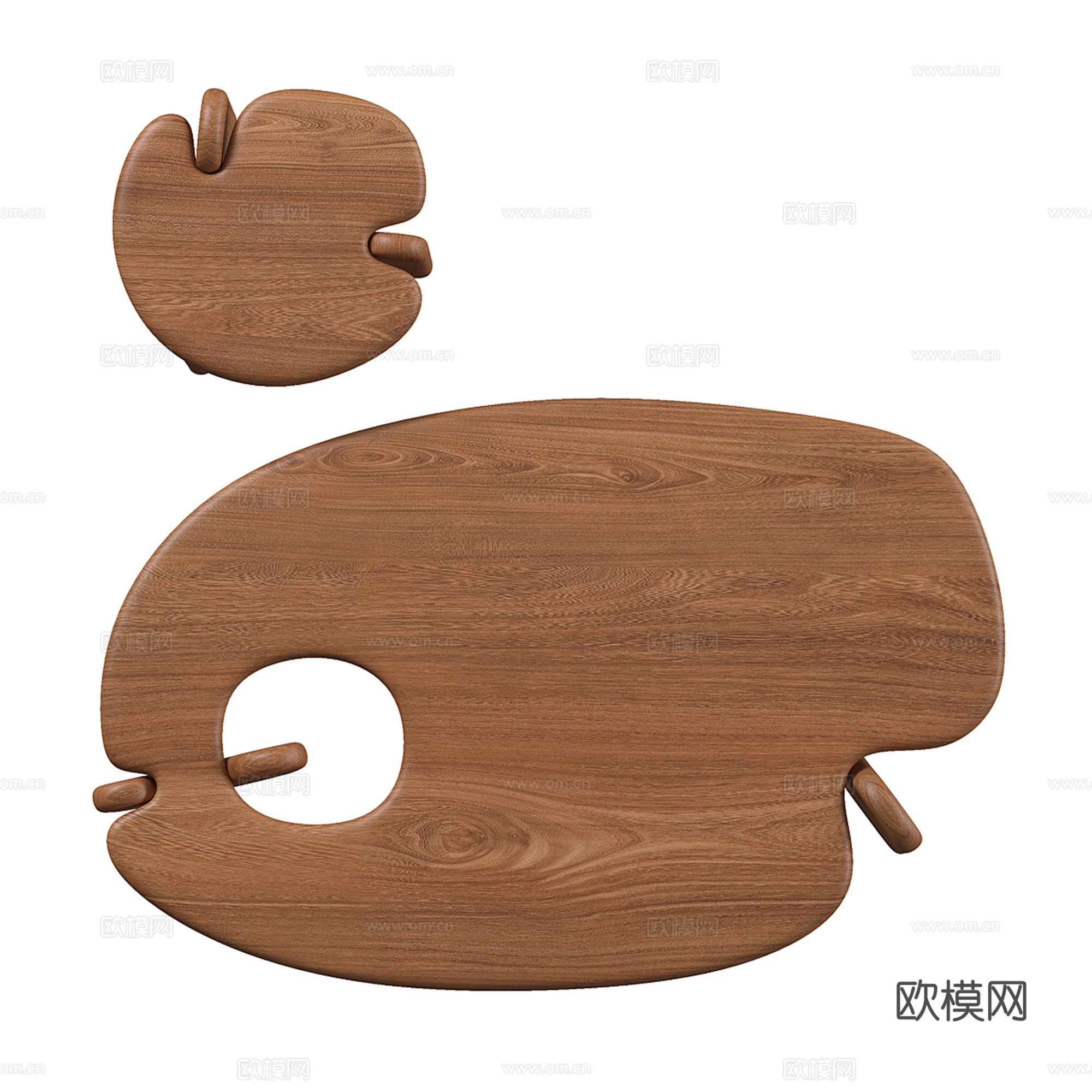 异形子母茶几组合3d模型