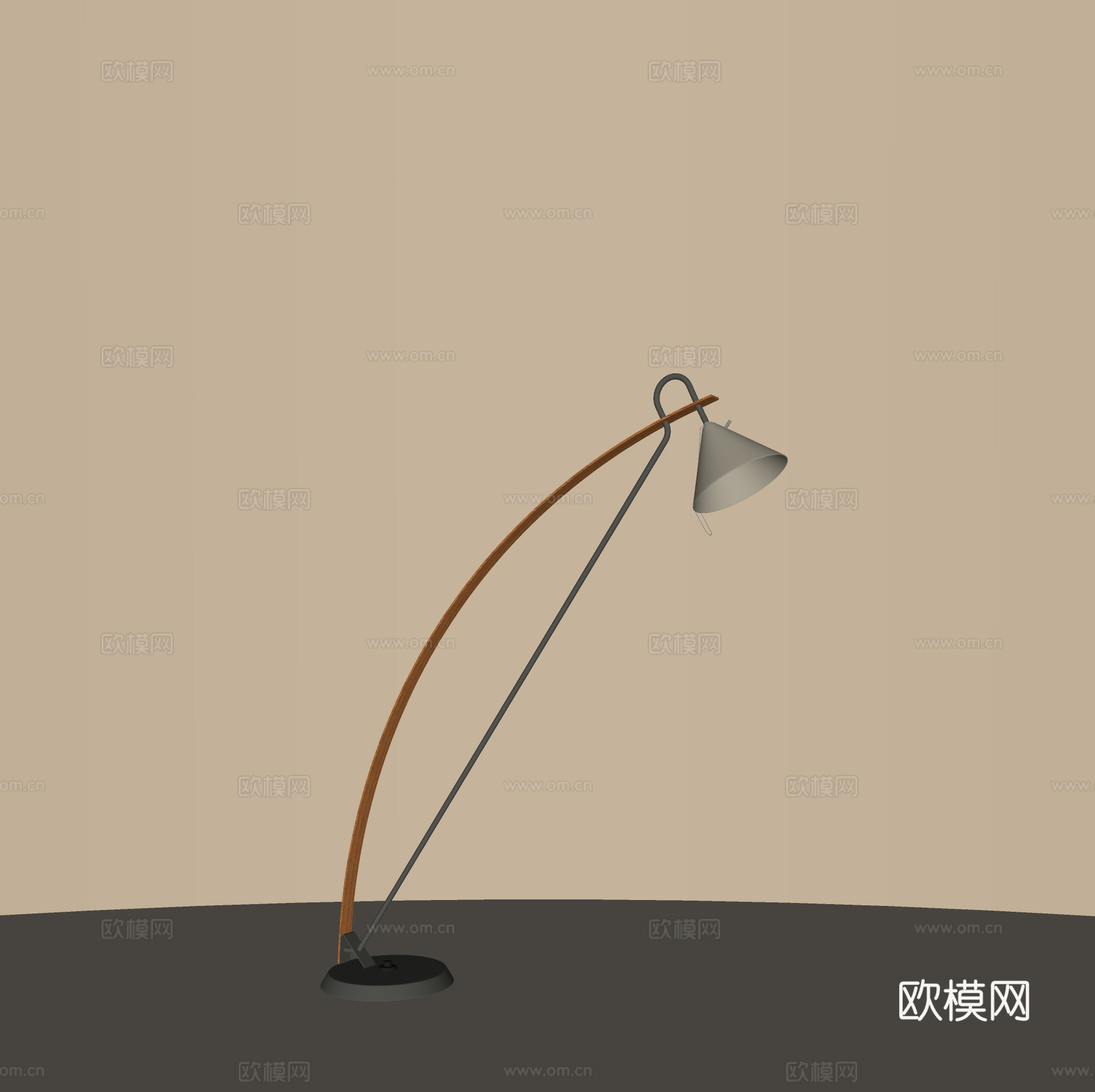 现代钓鱼灯 金属落地灯 客厅落地灯 书房落地灯 创意落地灯su模型