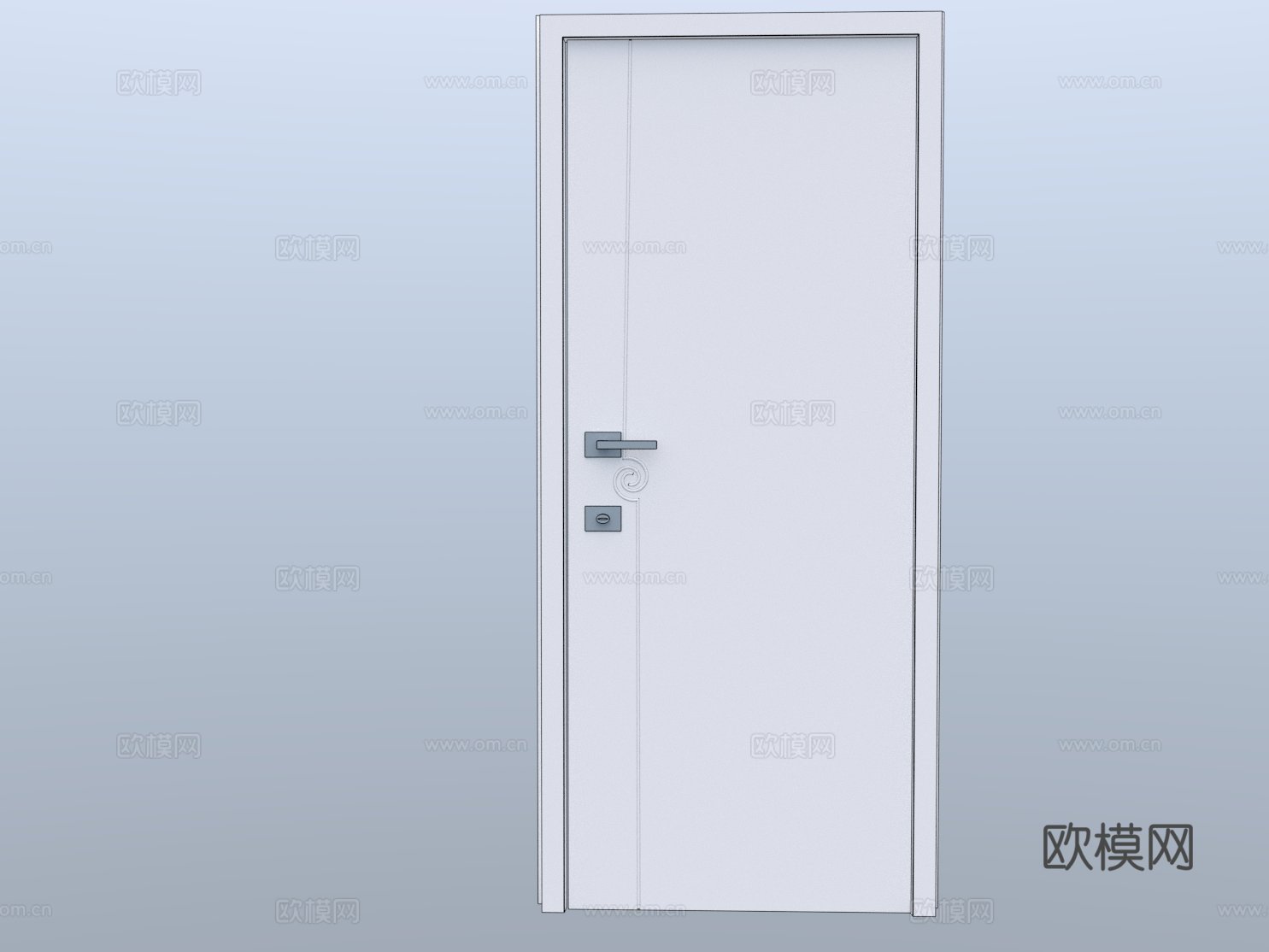 白色创意门su模型