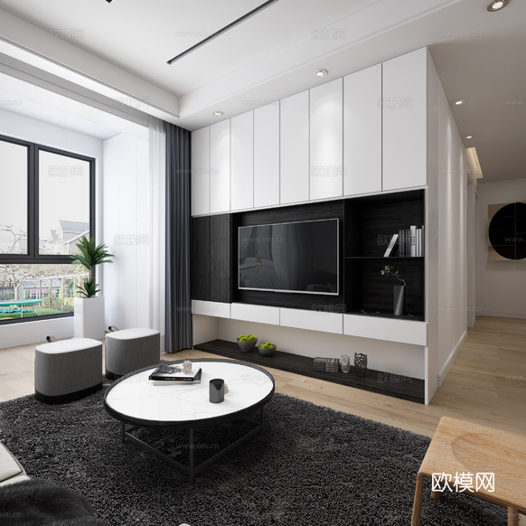 現(xiàn)代客餐廳3d模型下載(渲染圖4)