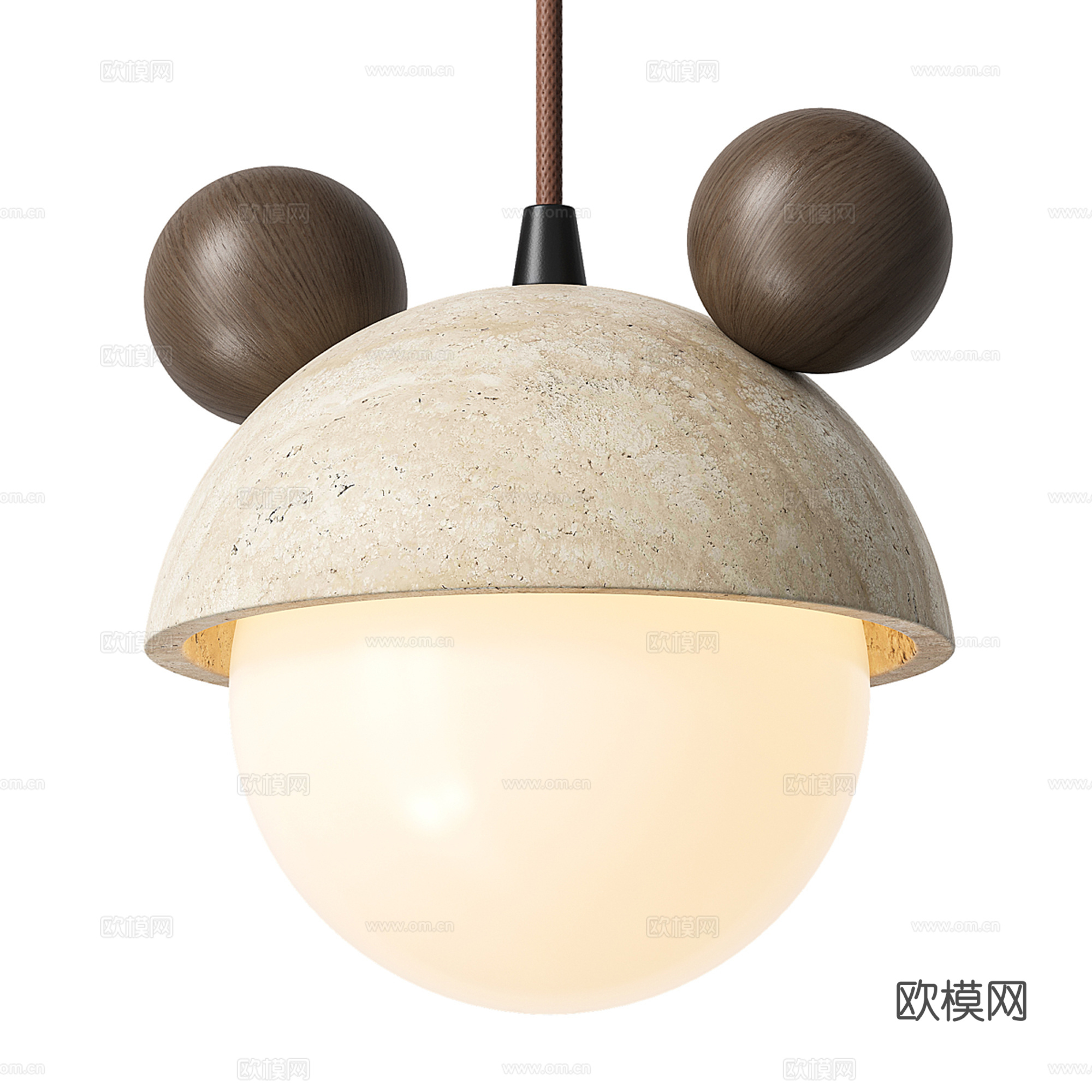 奶油风儿童吊灯3d模型