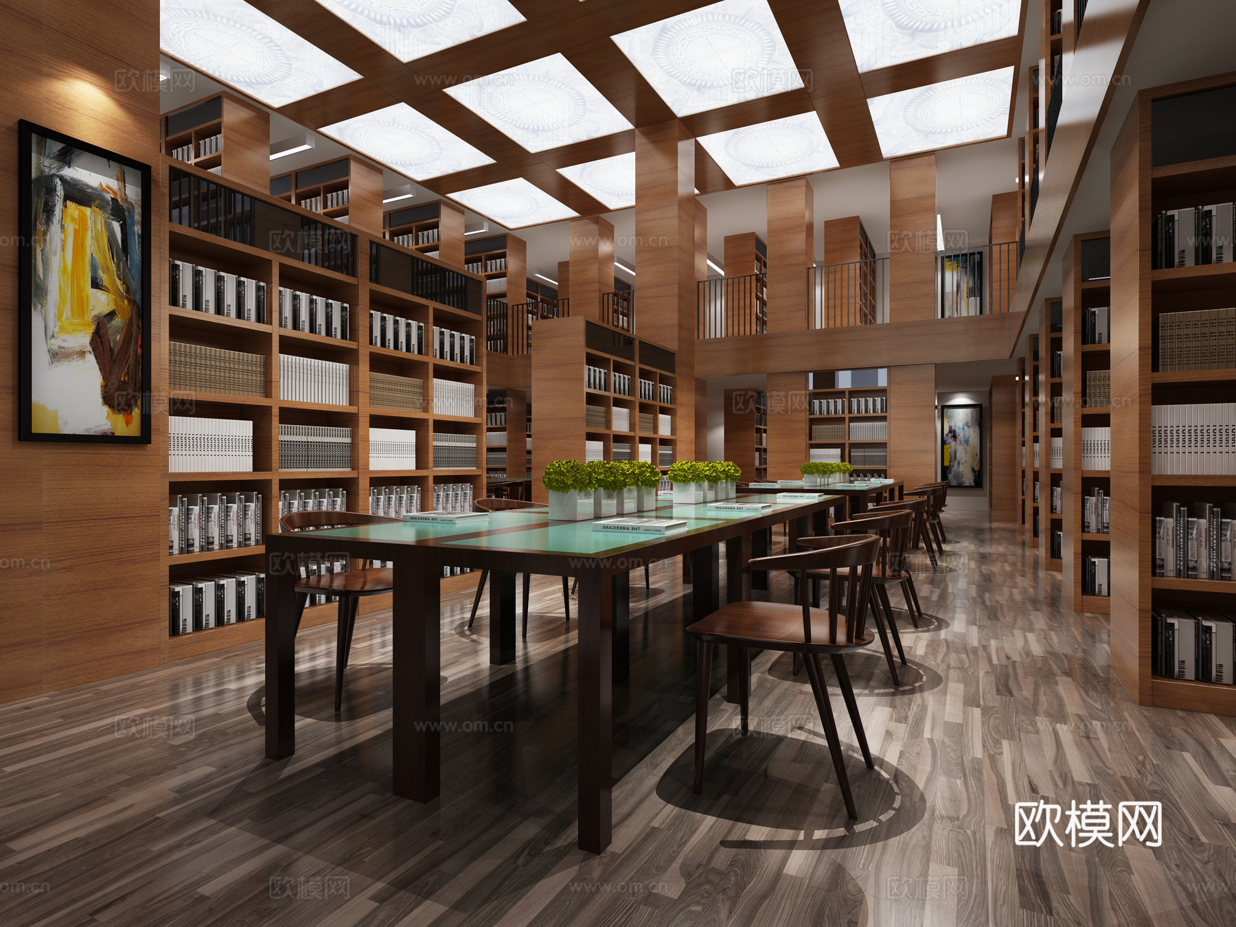 现代书吧 图书馆书店3d模型