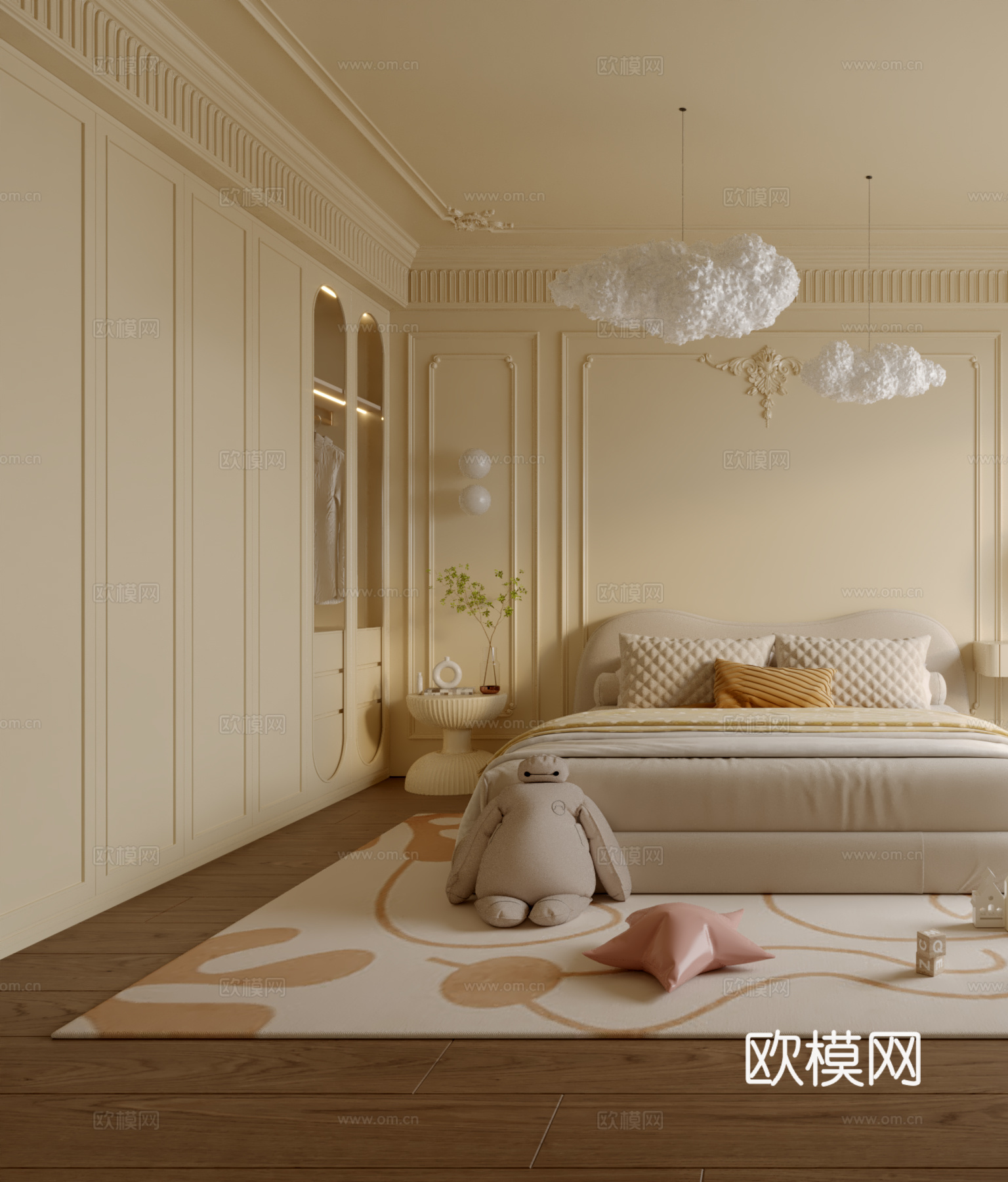 法式儿童房3d模型