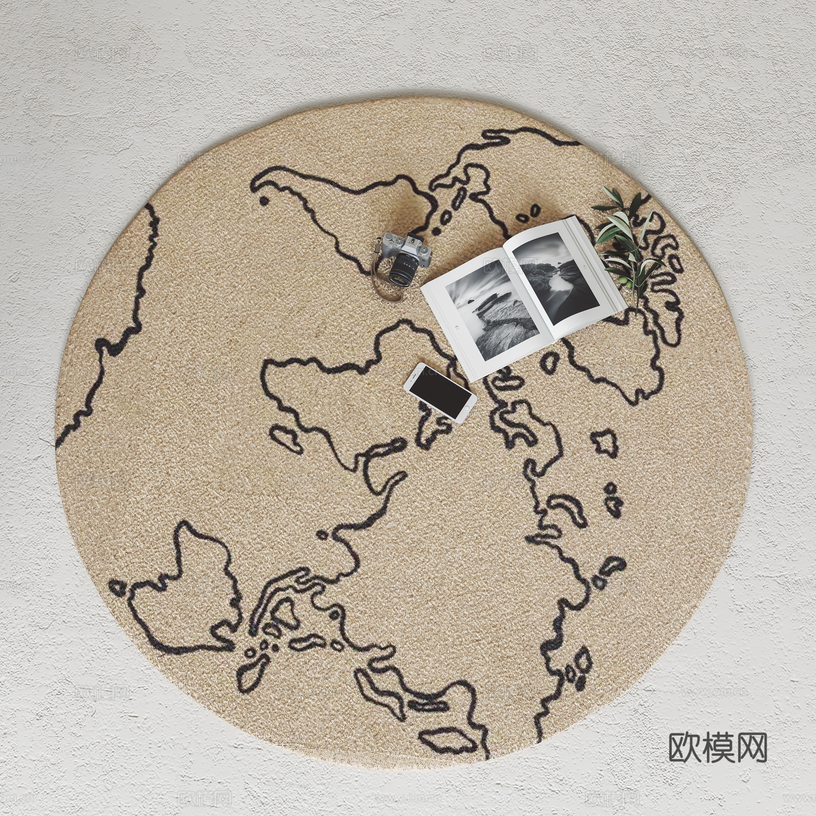 现代地毯 圆形地毯 儿童地毯3d模型