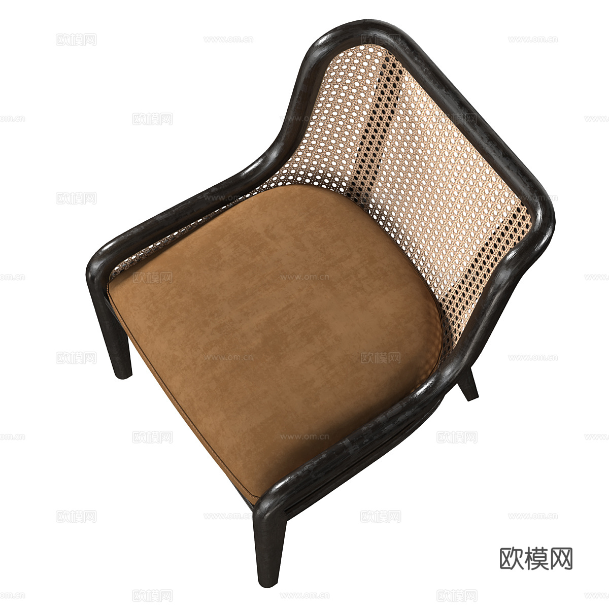 新中式中古风藤椅3d模型