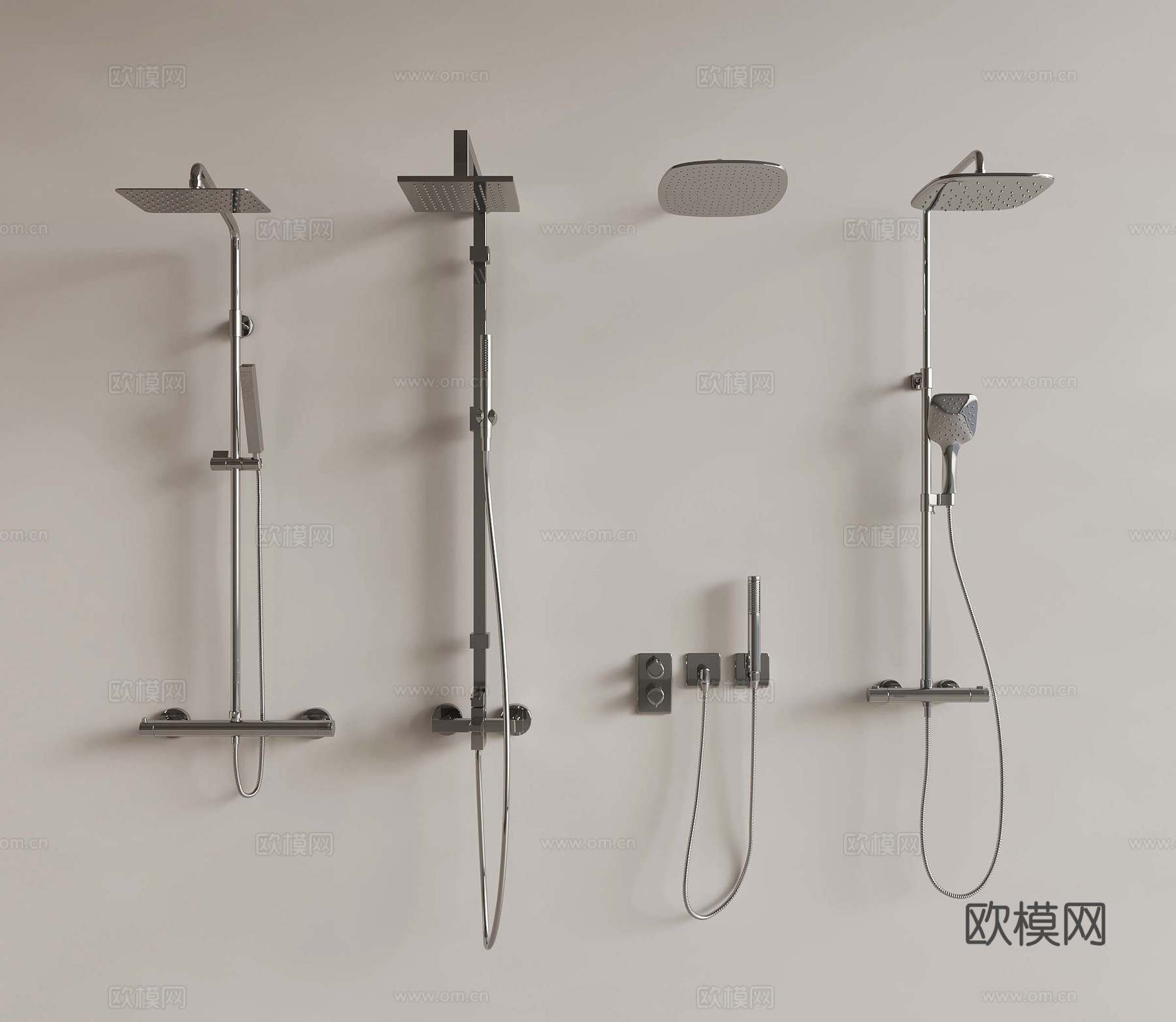 12现代法式花洒 淋浴3d模型