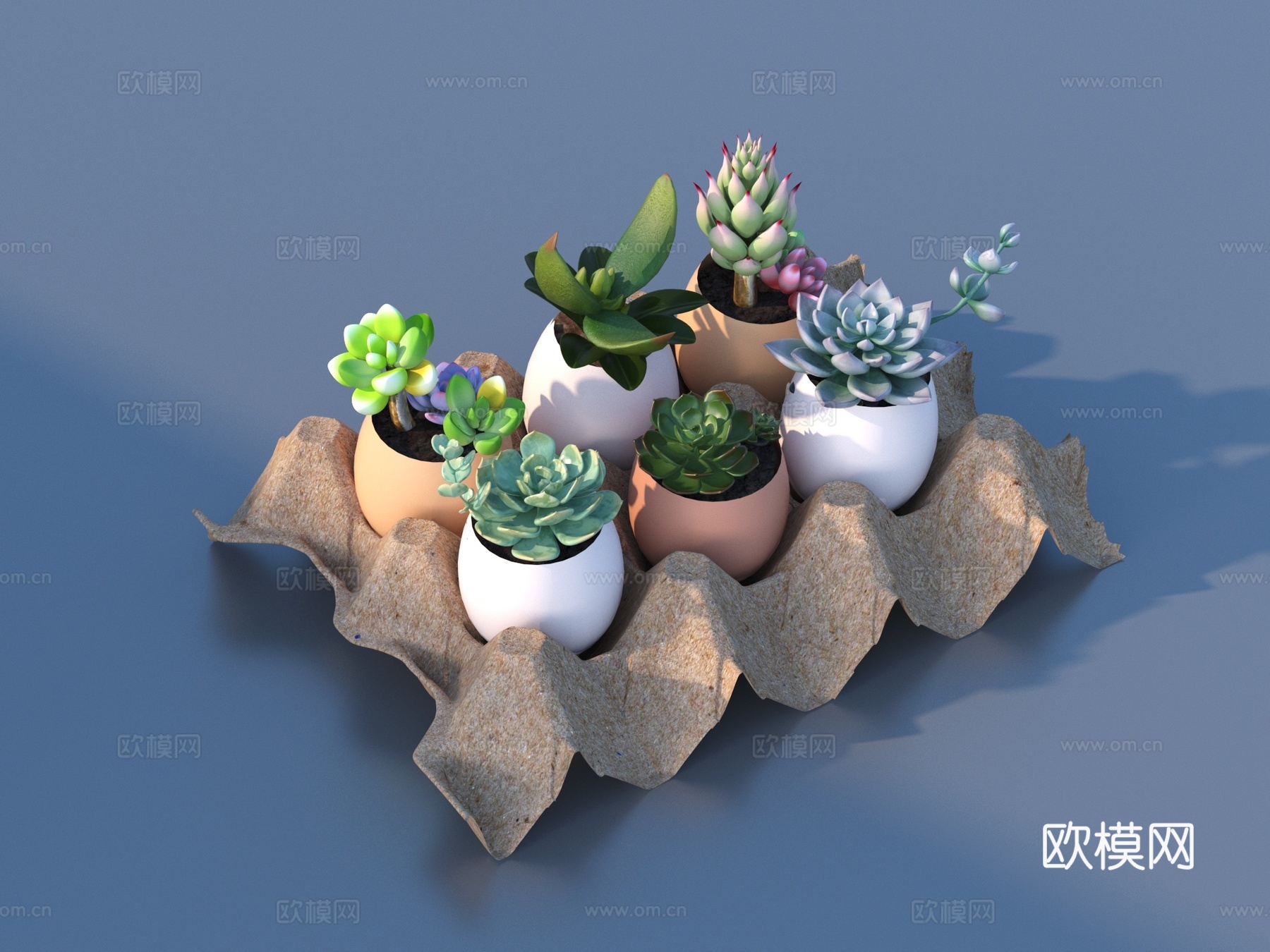 鸡蛋造型 盆栽 绿植su模型