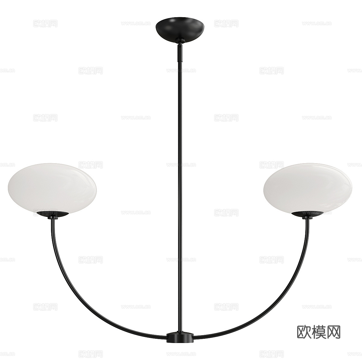 现代极简双头装饰吊灯3d模型