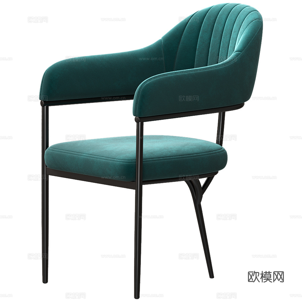 现代意式布艺单椅3d模型
