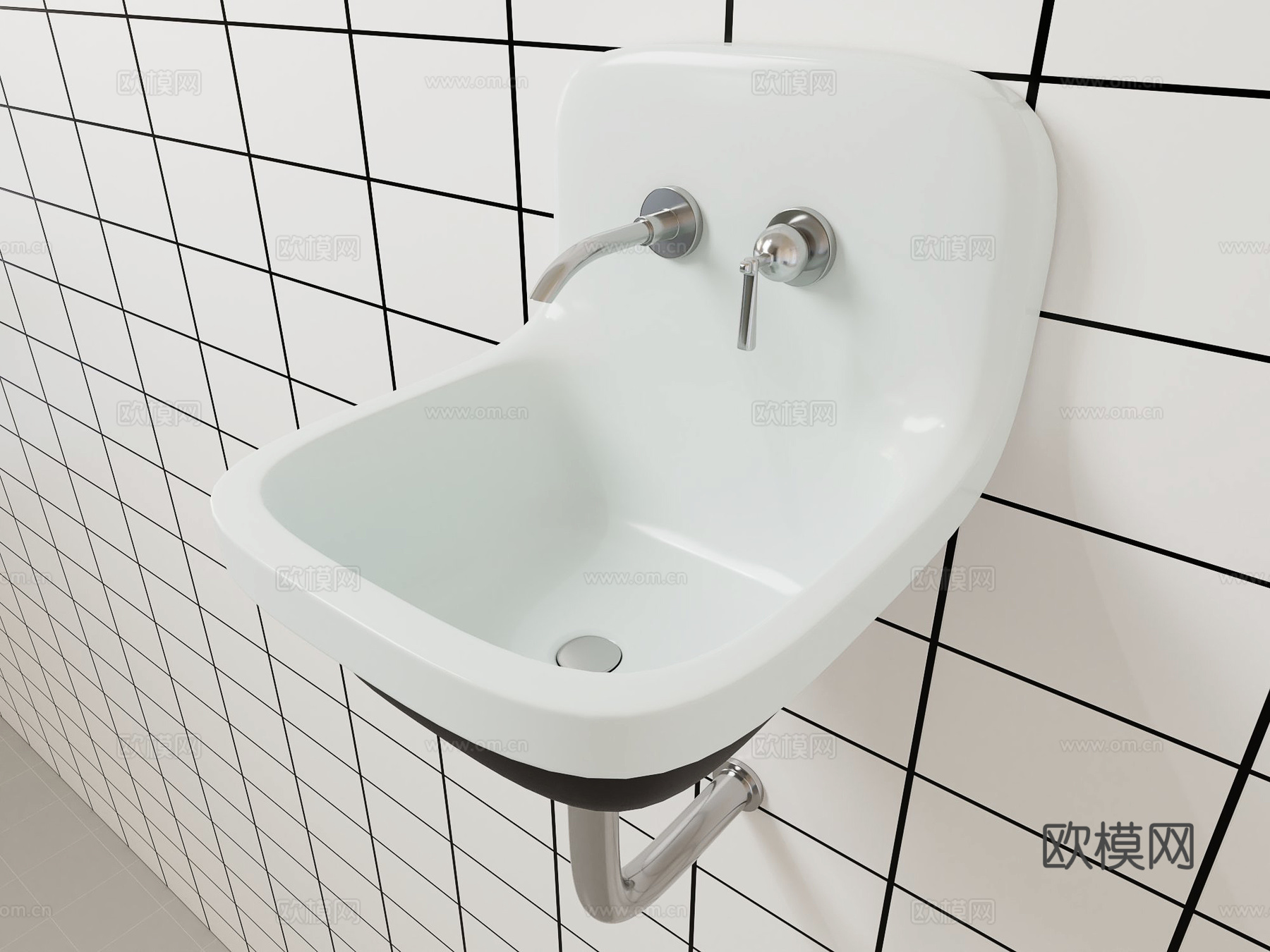 洗漱池 洗脸盆 洗手池su模型