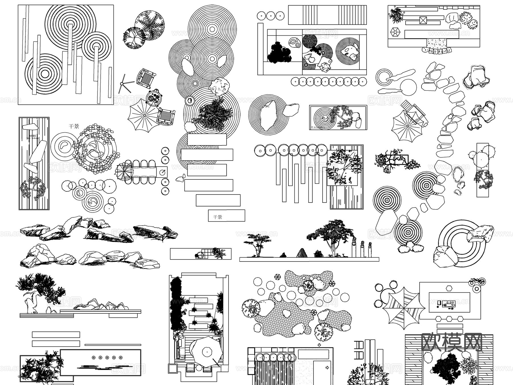 2025最新超全庭院花园景观小品CAD图库cad施工图