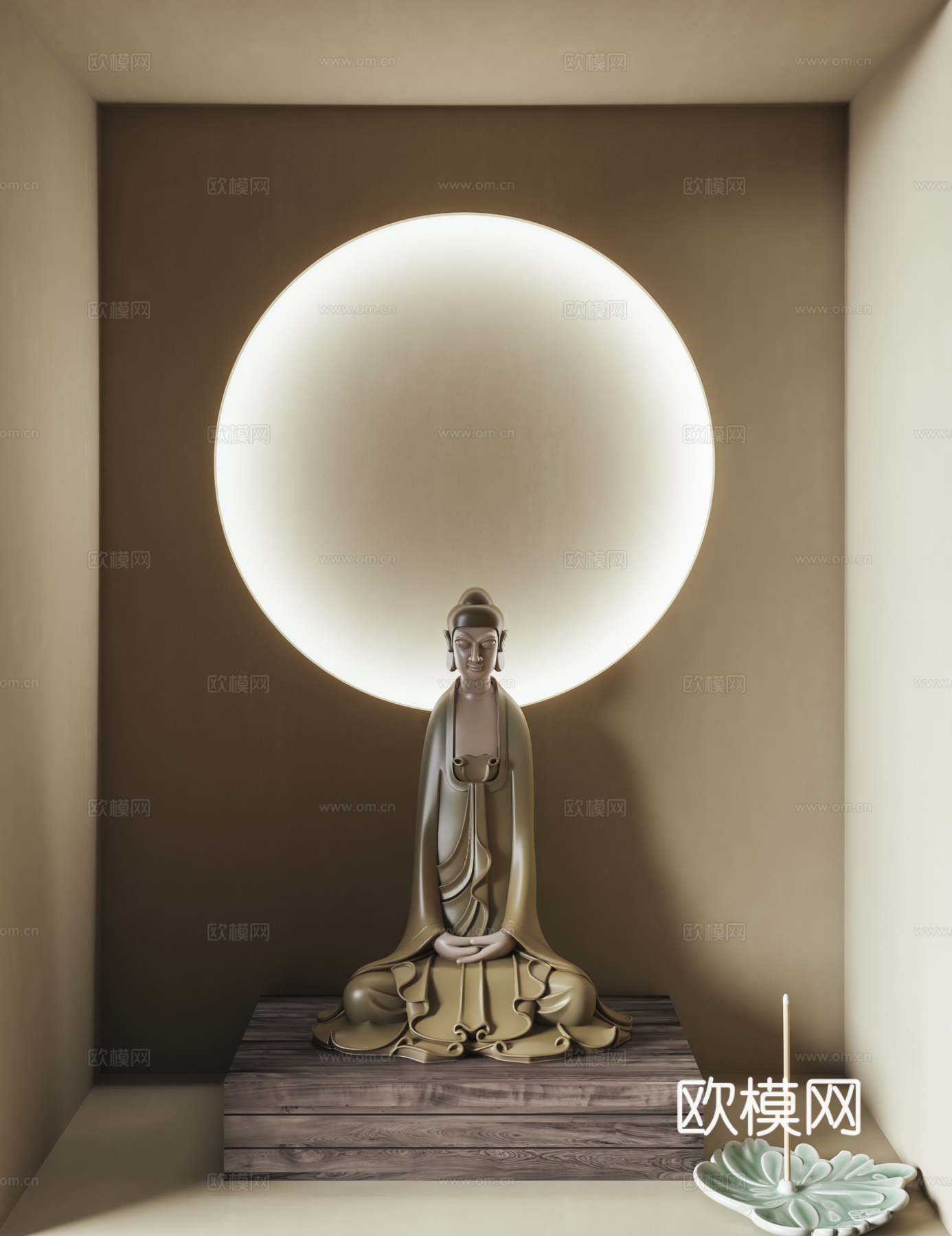中式佛龛3d模型