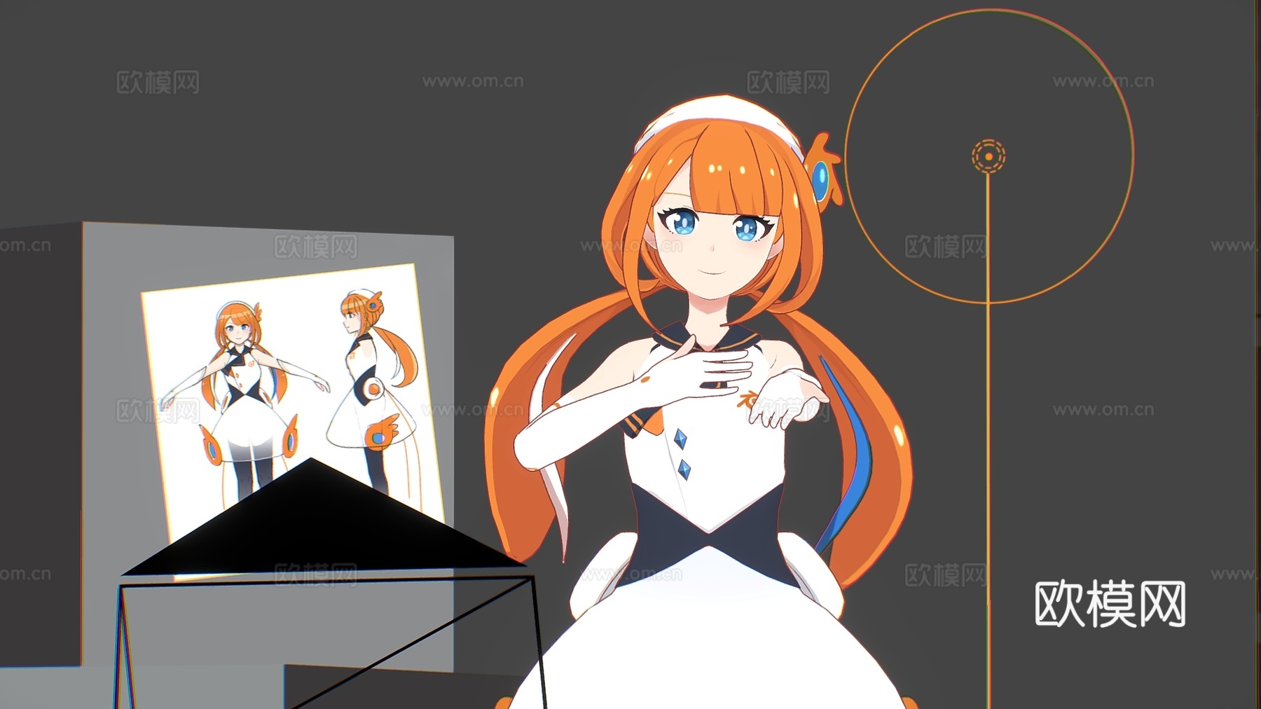 二次元美少女 二次元美女 动漫人物 虚拟人物3d模型