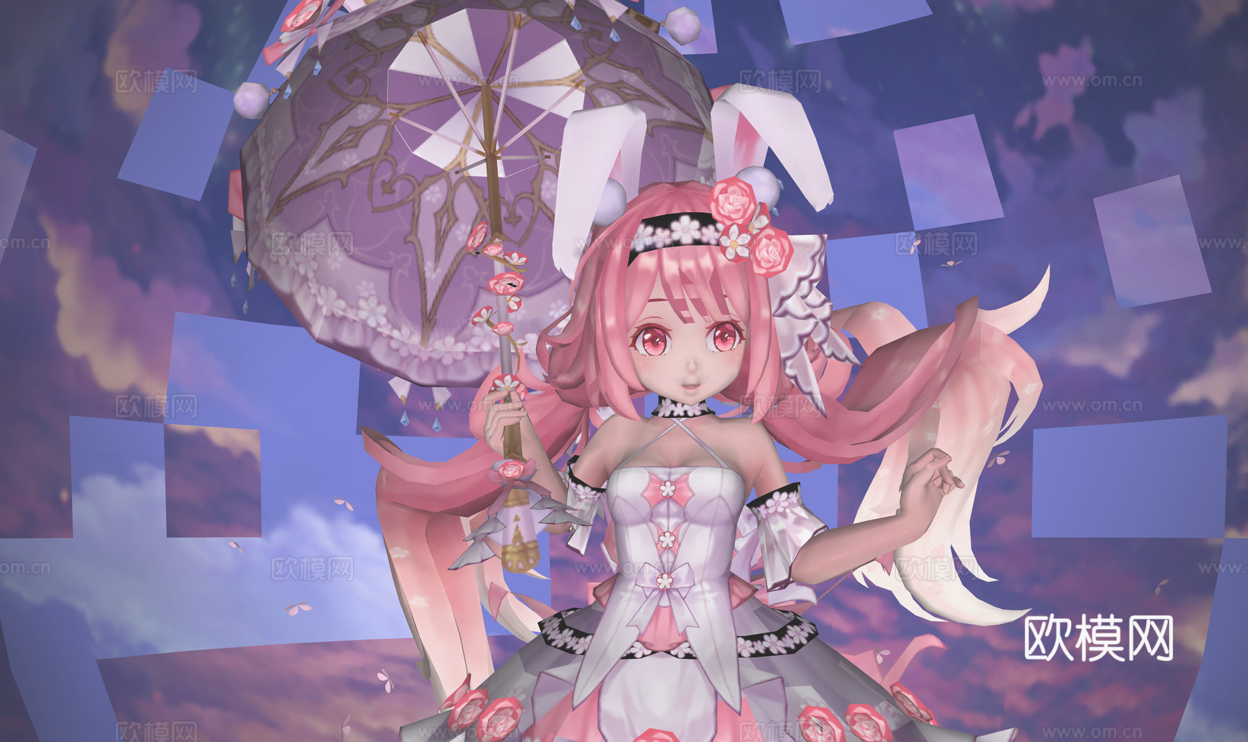 虚拟人物 二次元美少女 动漫少女 可爱女孩 美少女3d模型下载（渲染图3）