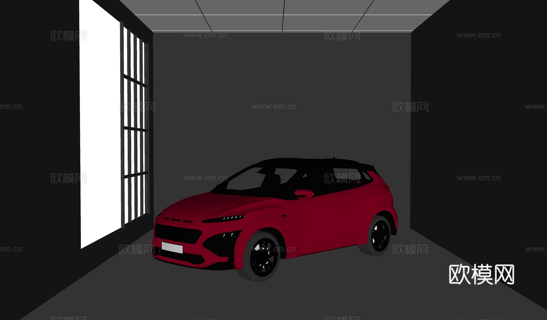 baxter现代汽车 车库su模型