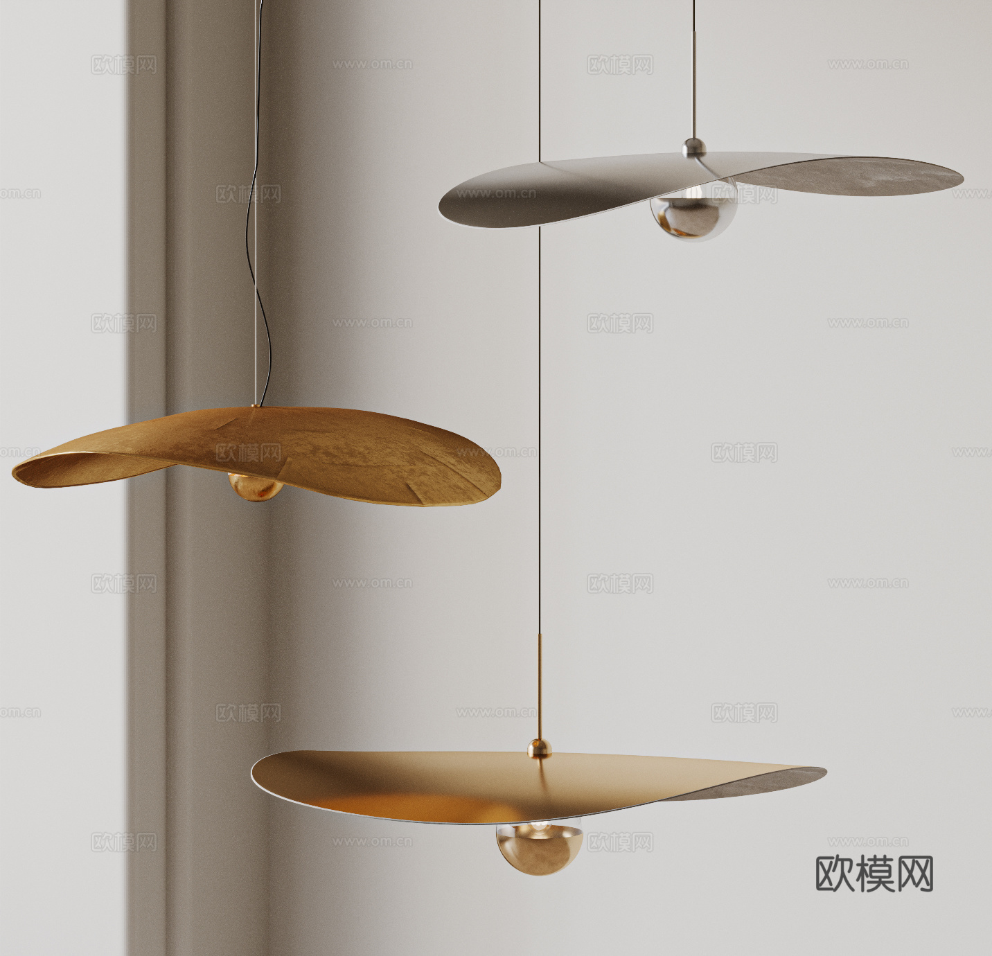 现代吊灯组合  金属吊灯 意式吊灯 装饰吊灯 餐厅吊灯3d模型
