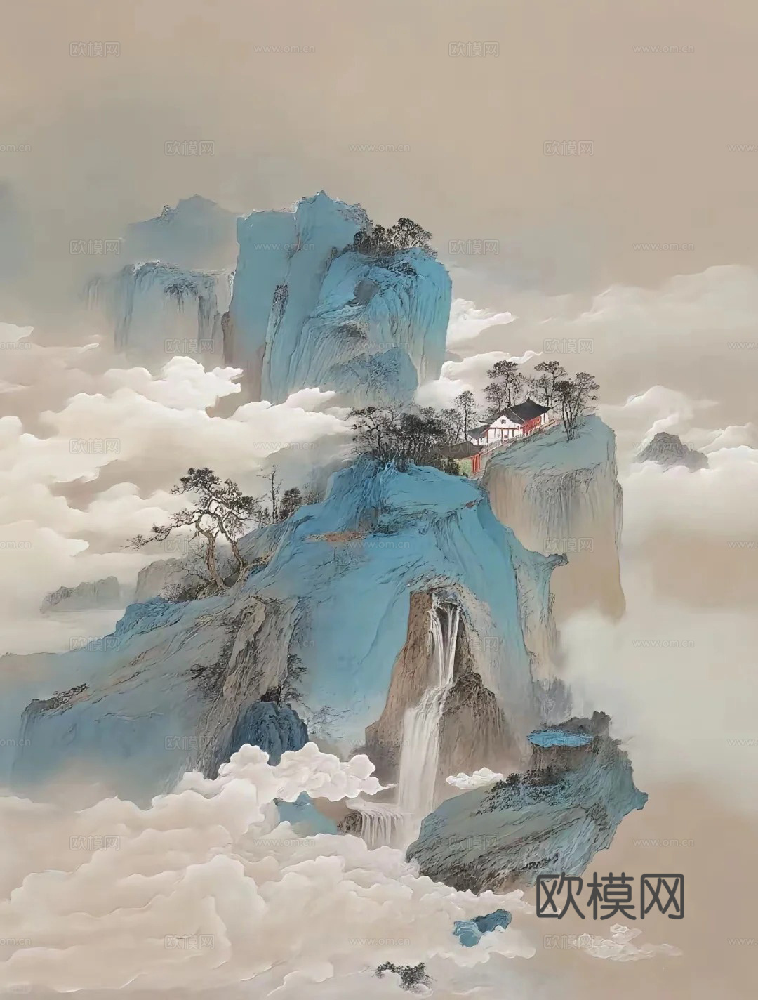 中式山水壁画