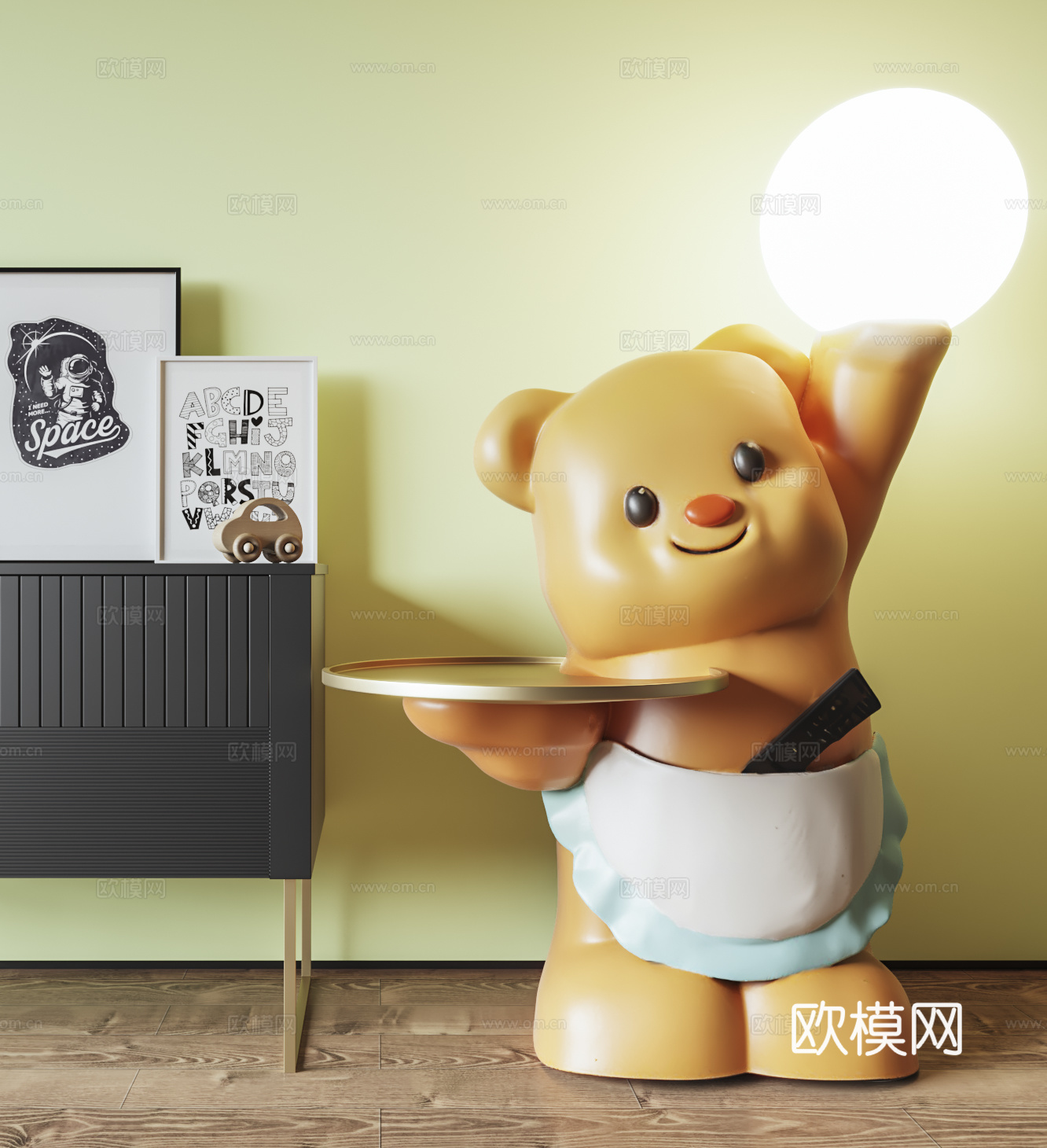 现代奶油落地雕塑3d模型