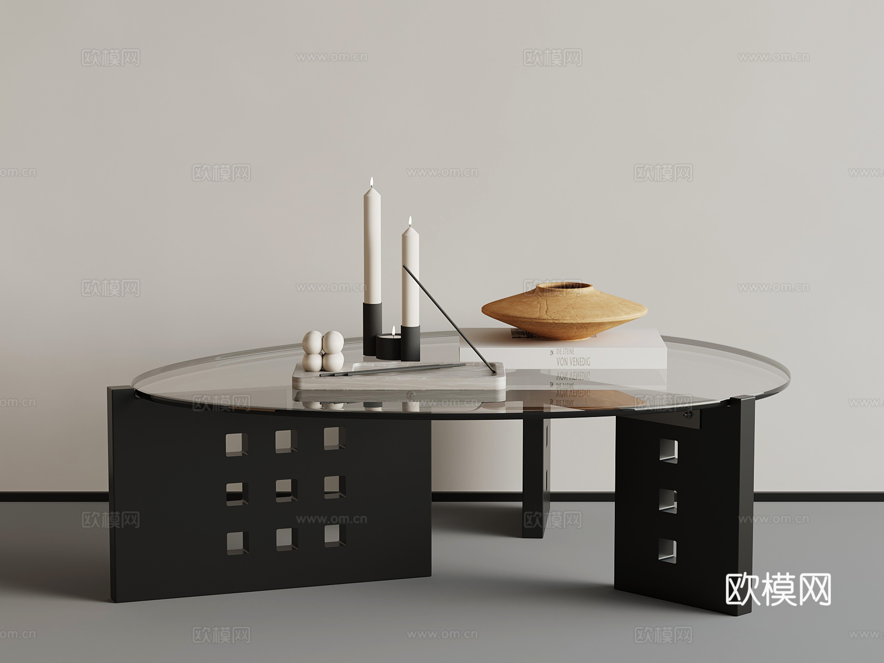 09法式茶几 摆件3d模型