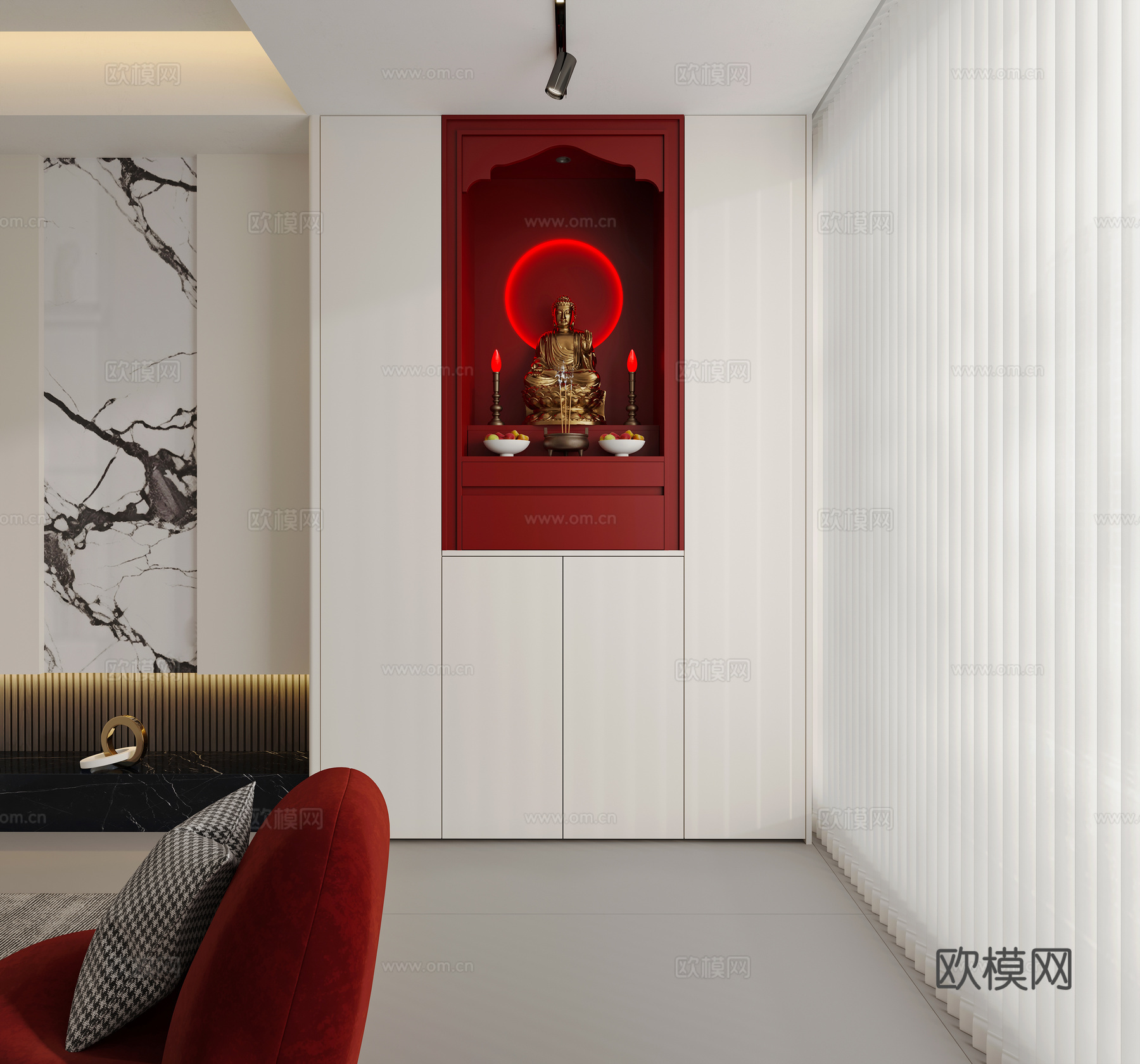 佛龛柜 展示柜  梦幻窗帘  佛像3d模型