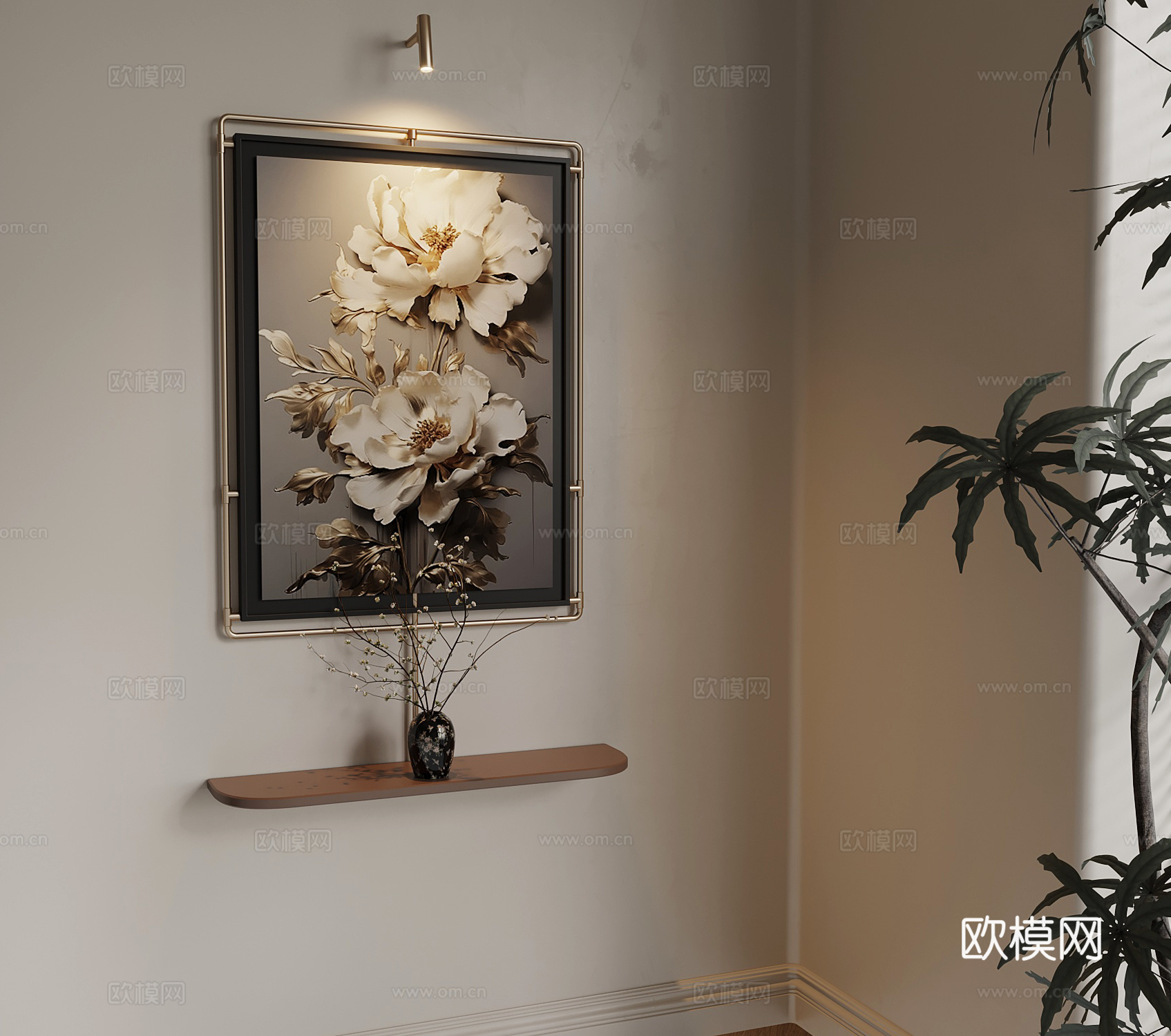 24法式轻奢风挂画 装饰画3d模型