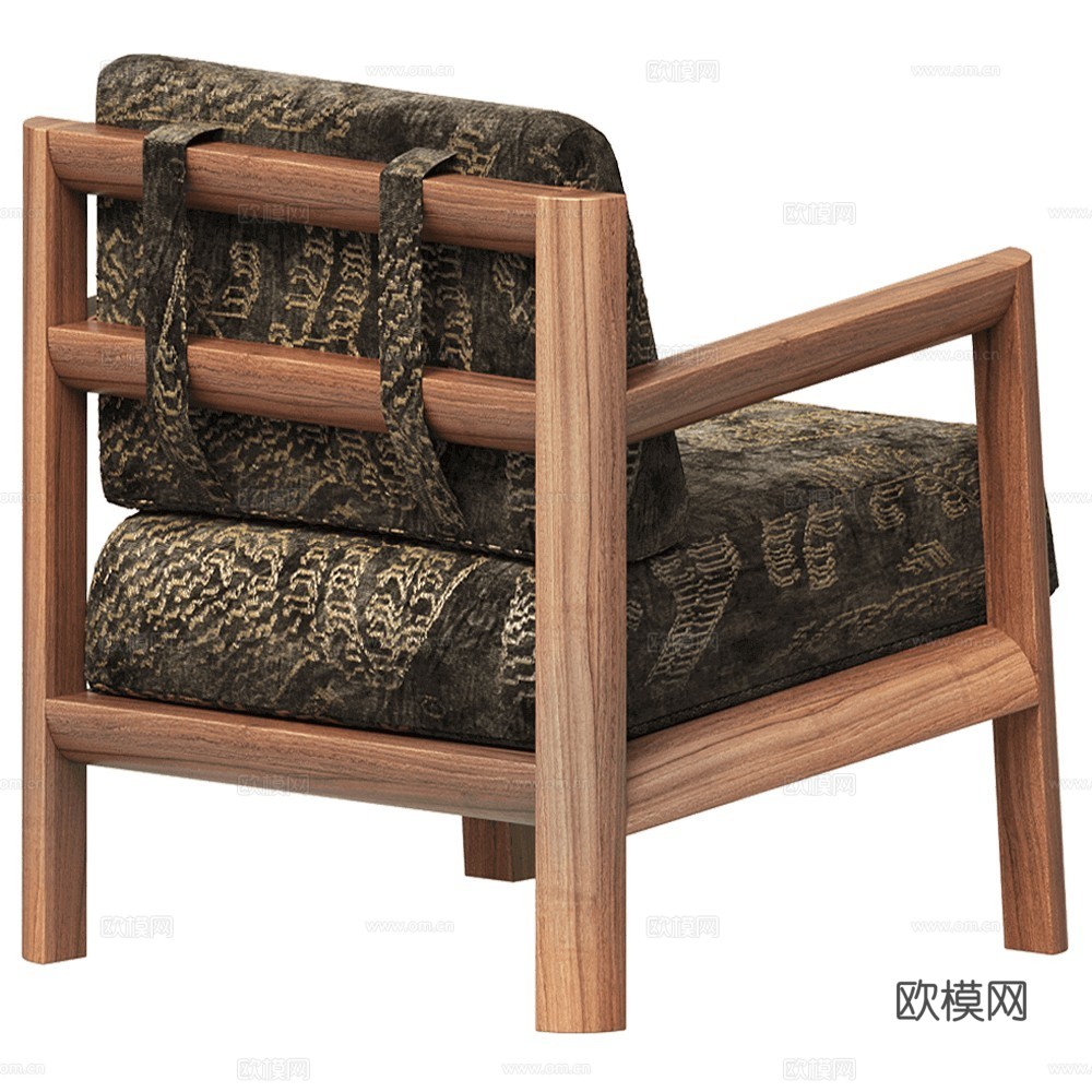 Arbore 中古风休闲椅 复古休闲椅 扶手椅  布艺休闲椅3d模型
