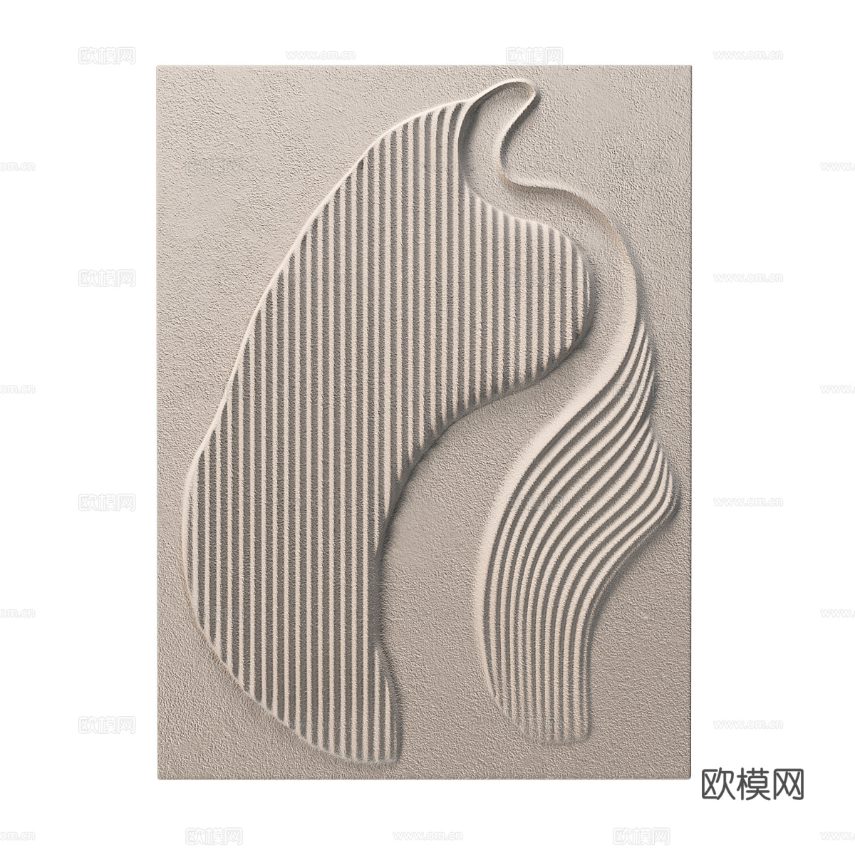 现代侘寂石膏艺术挂饰3d模型