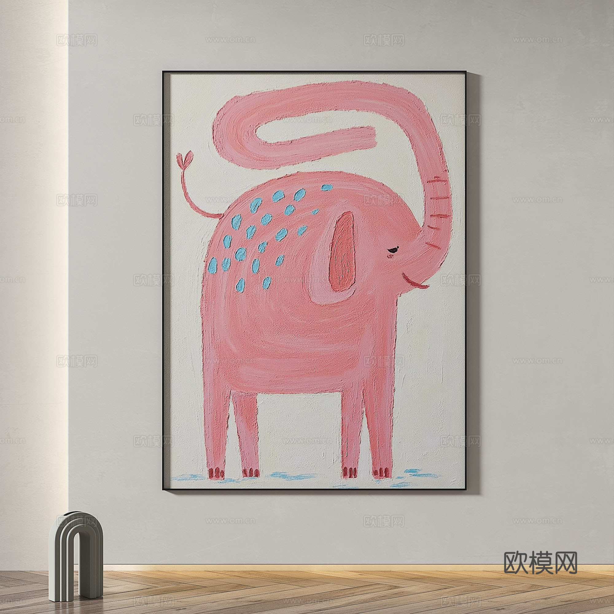 现代，简约，抽象，装饰画3d模型